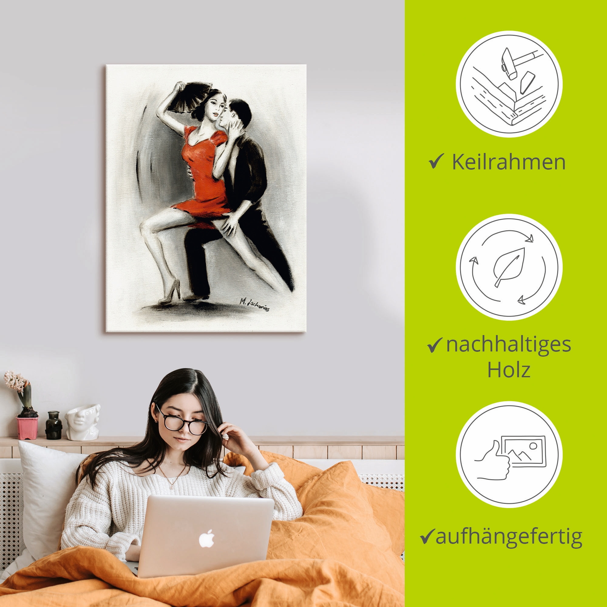 Artland Wandbild »Leidenschaftliches Tanzpaar«, Menschen, (1 St.), als Leinwandbild in verschied. Grössen