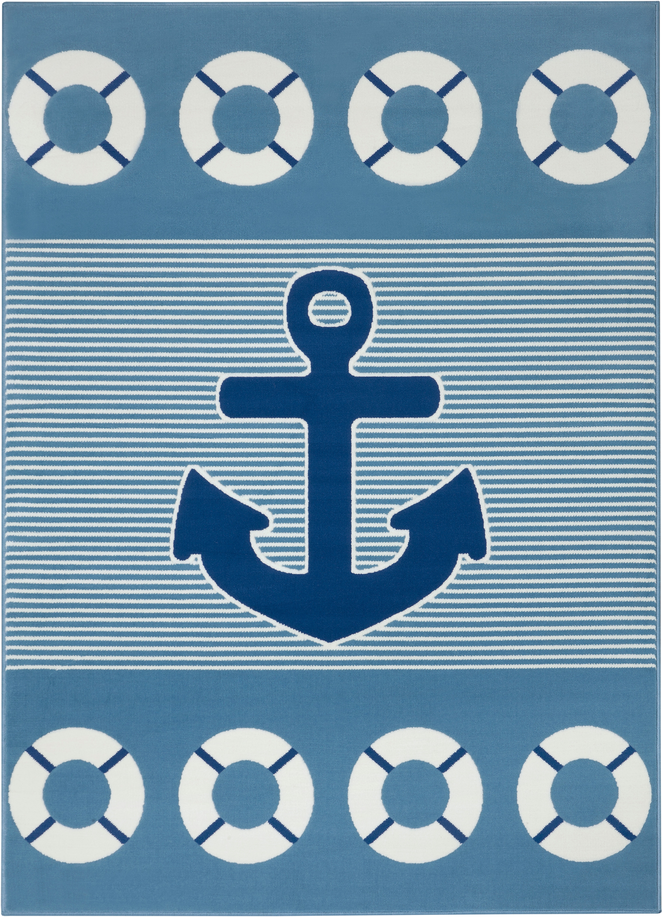 HANSE Home Kinderteppich »Take a Cruise«, rechteckig, Motiv Anker, Rettungsring, Maritim, Kurzflor