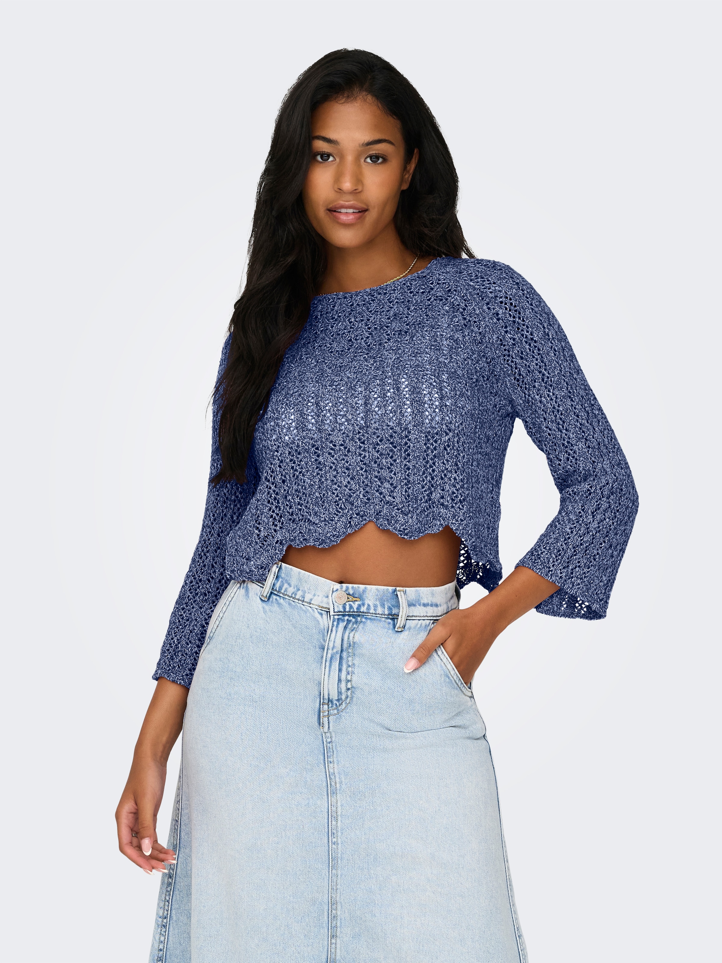 ONLY Rundhalspullover "ONLNOLA LIFE 3/4 PULLOVER KNT NOOS"