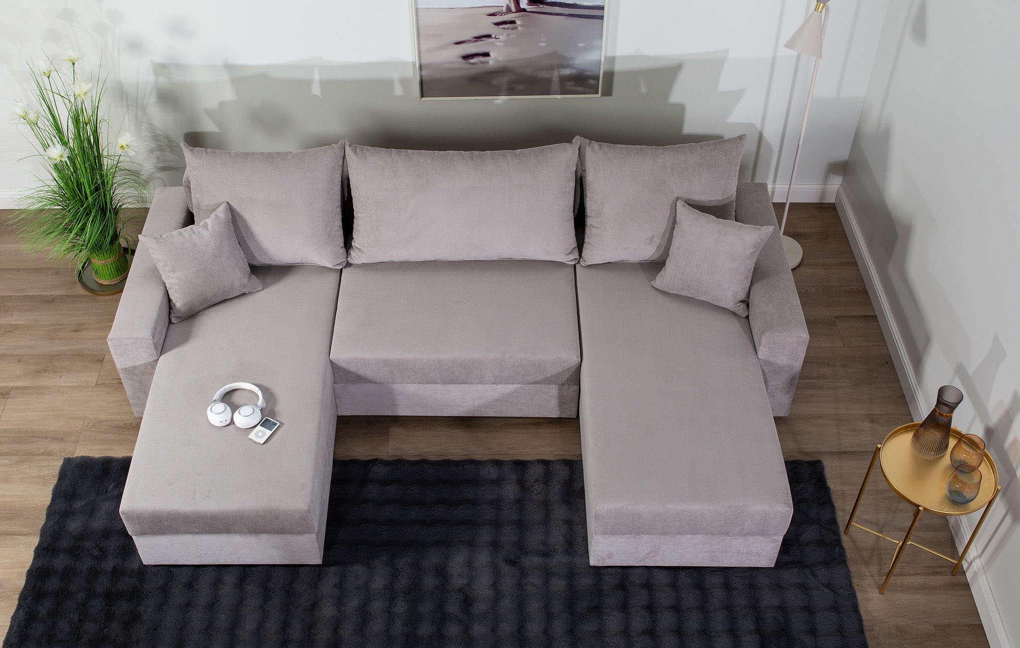 COLLECTION AB Wohnlandschaft »Pico U-Form«, Wohnlandschaft,2 X Ottomane,Polyätherschaum Polsterung