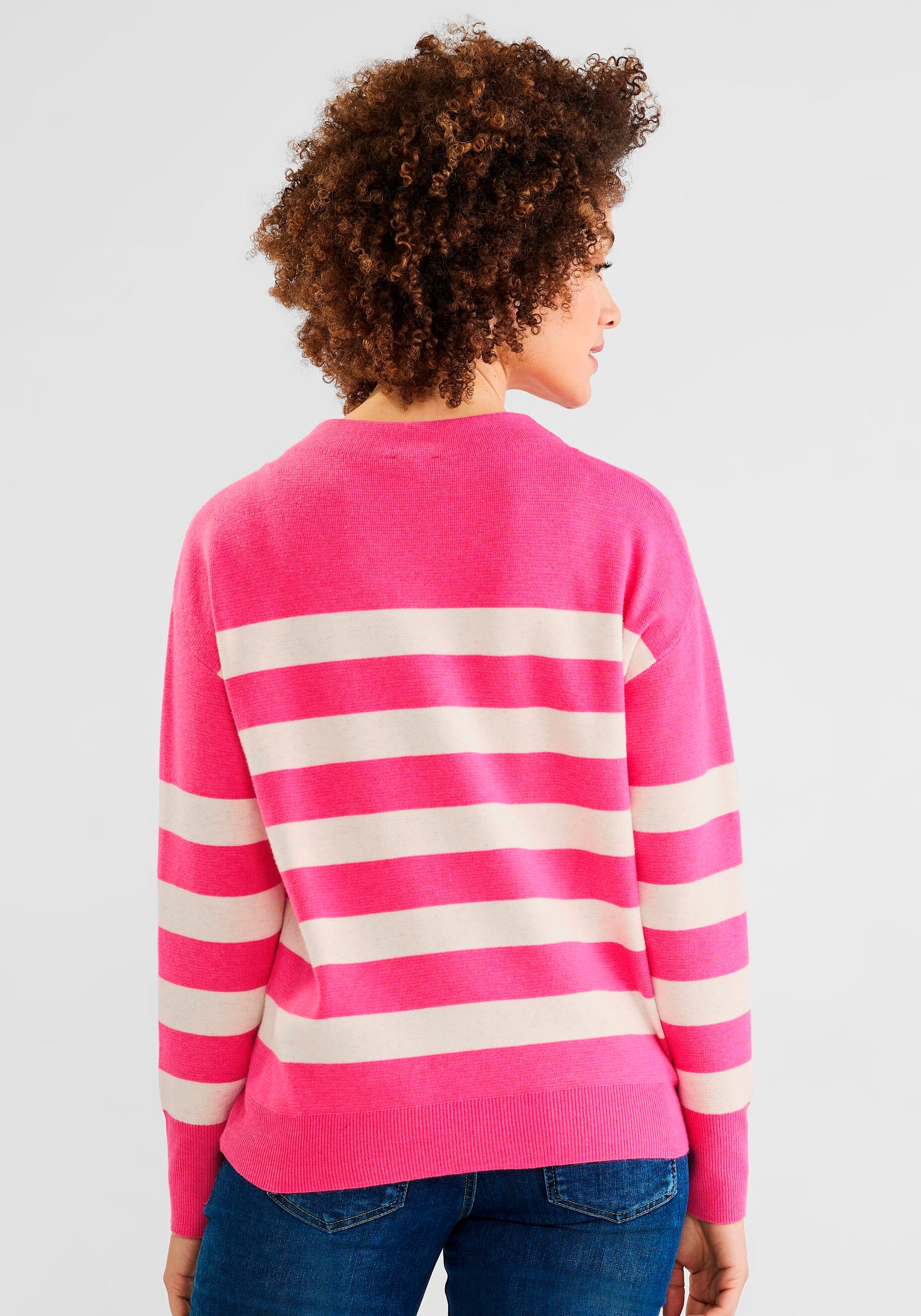 STREET ONE Strickpullover, mit breitem Streifenmuster