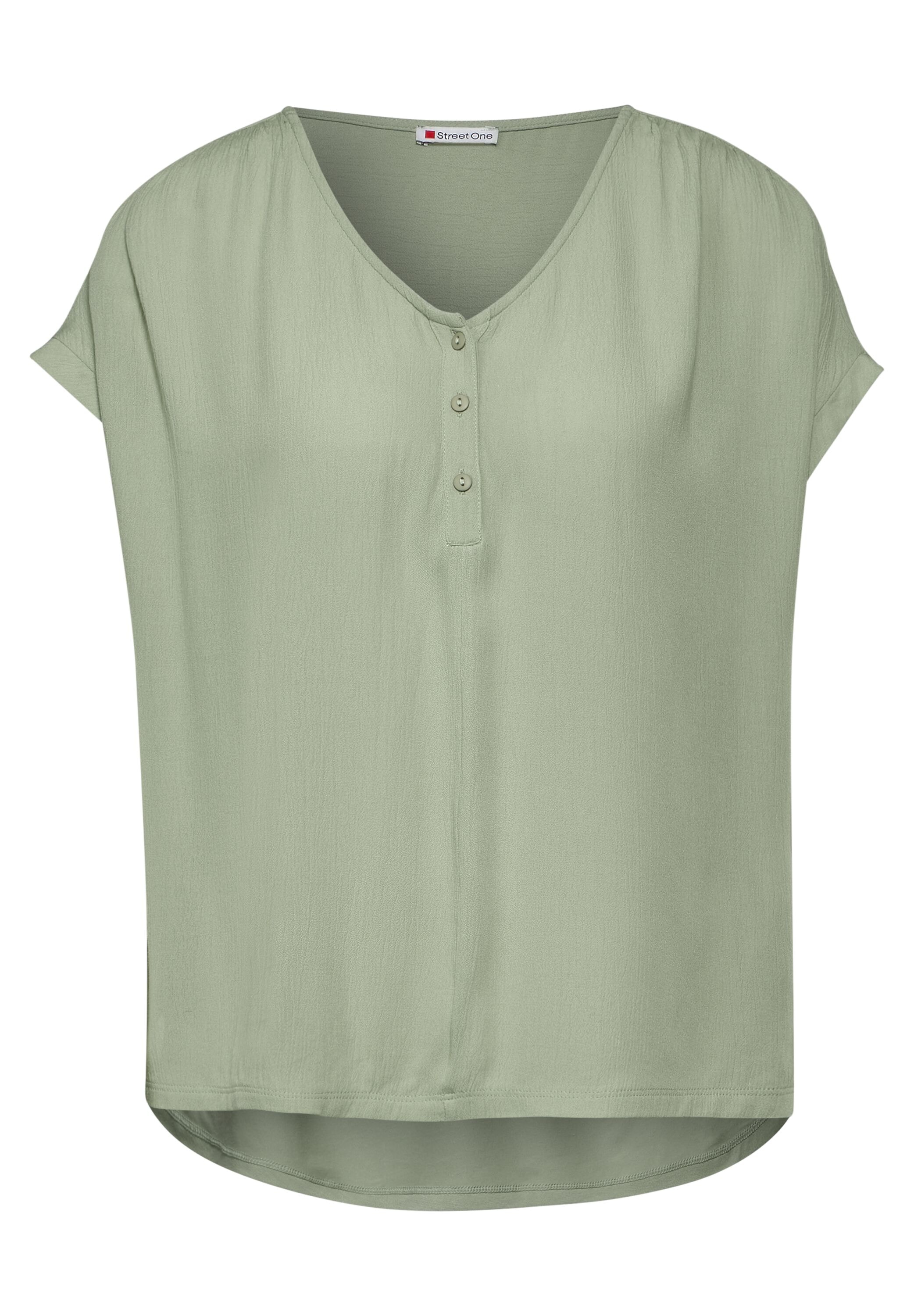 STREET ONE Shirttop, mit softe Crinkle Viskose Front