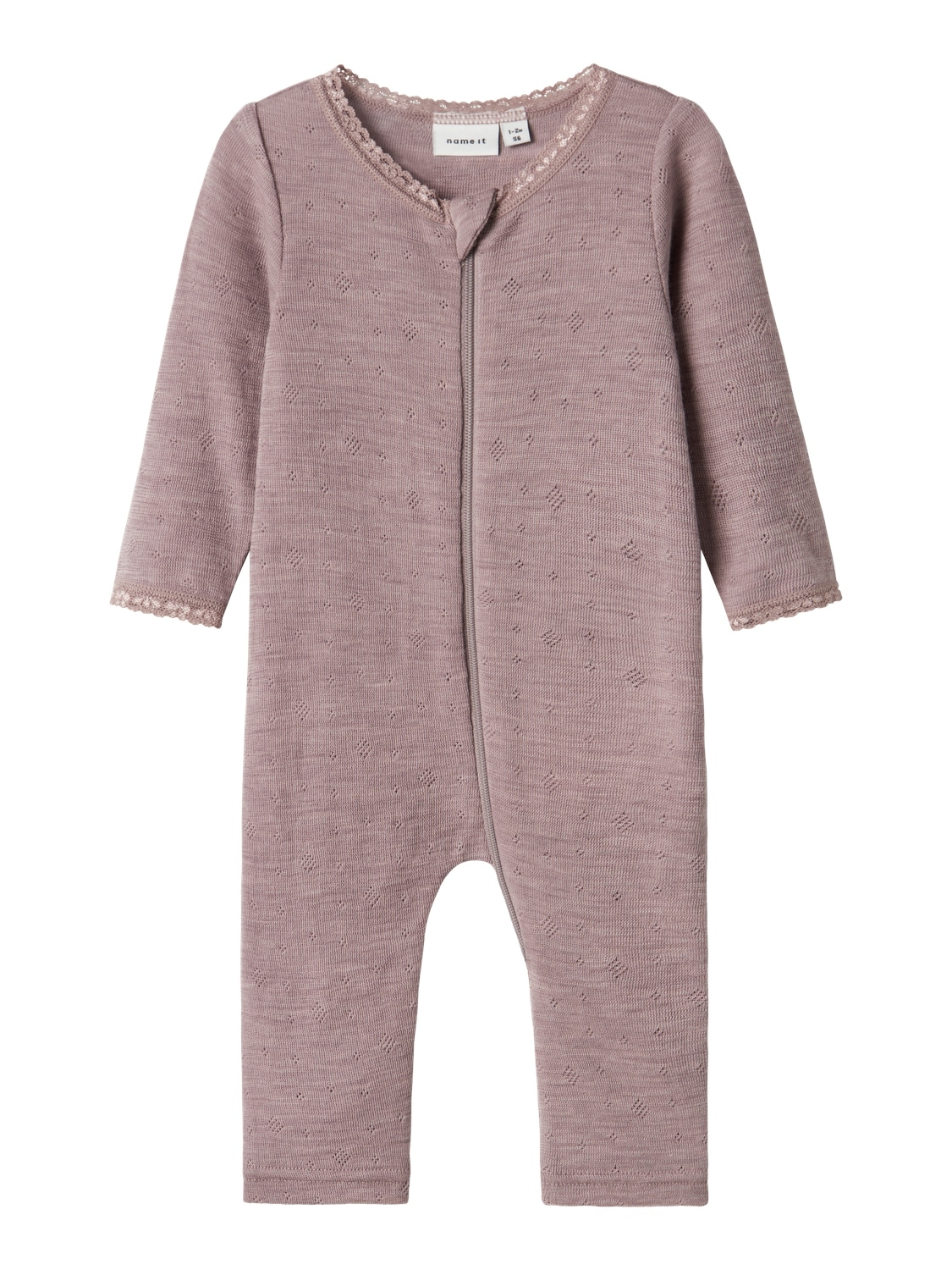 Name It Schlafanzug »NBFWANG WOOL NEEDLE NIGHTSUIT SOLID NOOS«, aus reiner Merinowolle