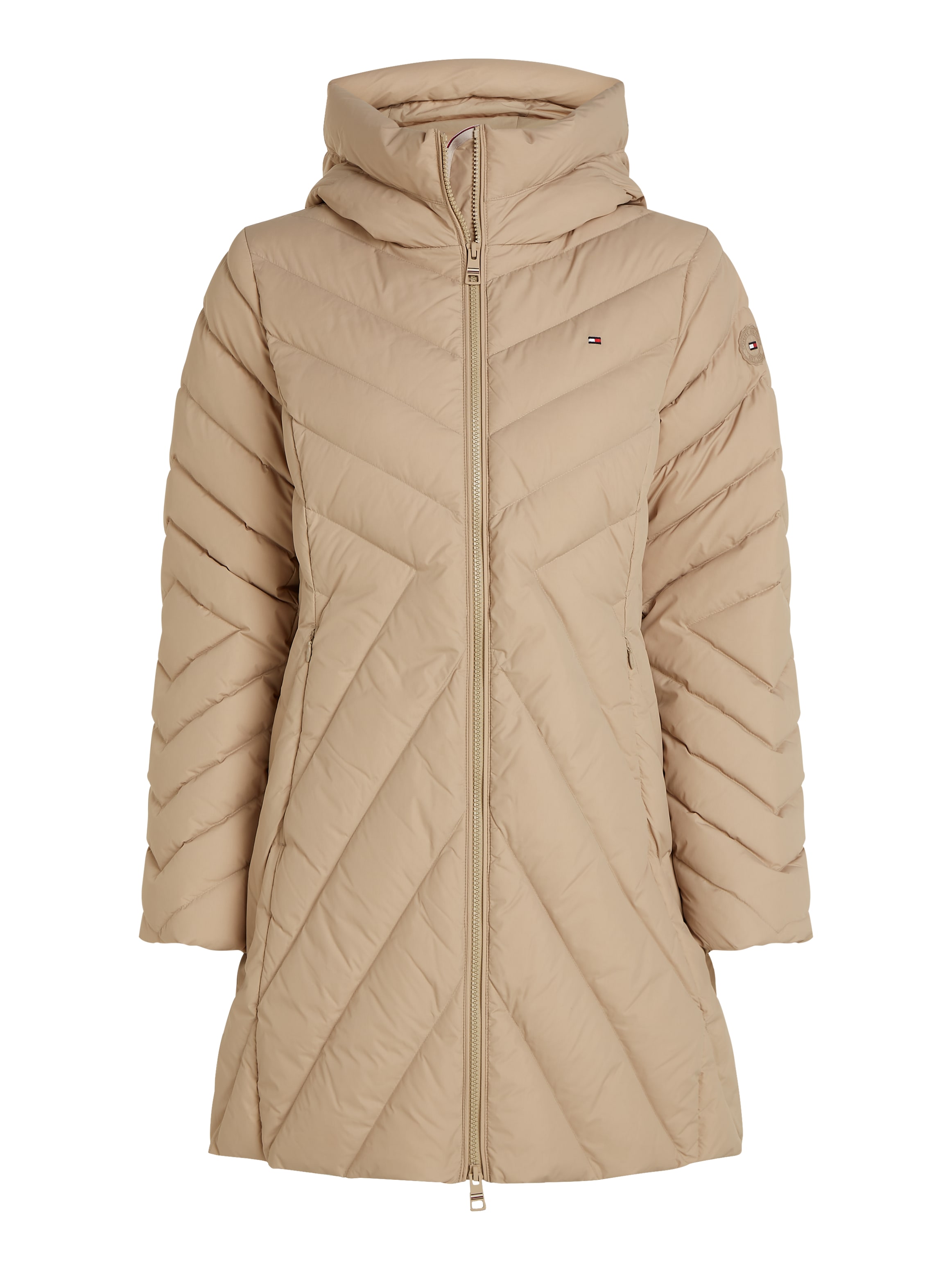 Tommy Hilfiger Steppmantel »CHEVRON MW PADDED COAT«, mit mittelstarker Wattierung und Tommy Hilfiger Markenlabel