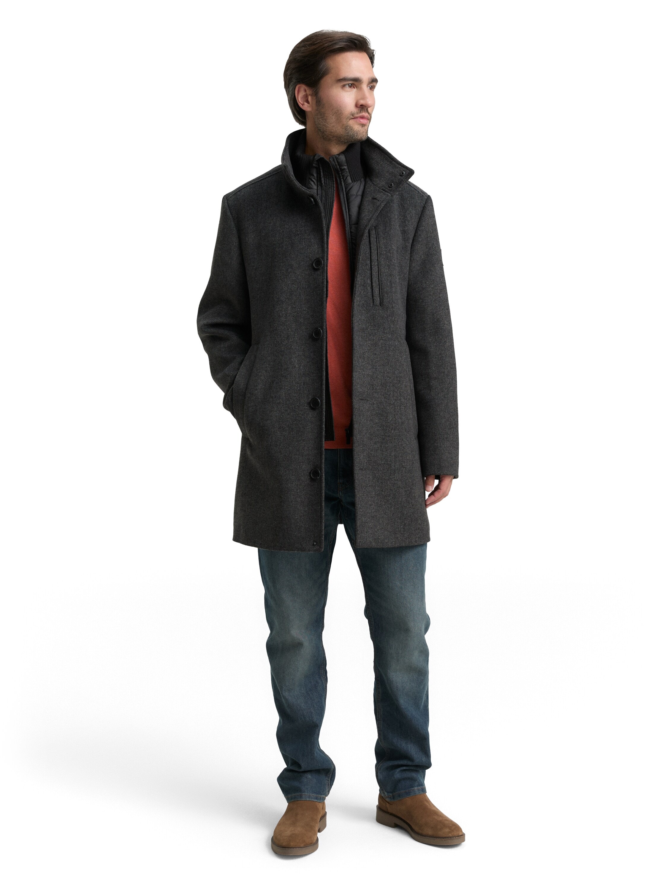 TOM TAILOR Wollmantel, mit abnehmbarer Innenjacke