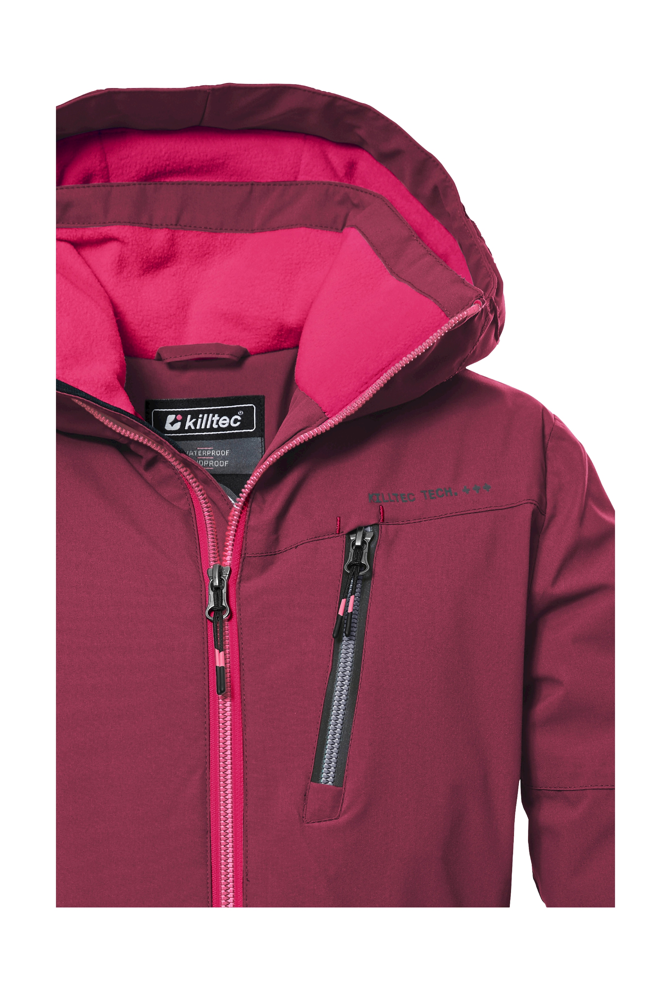 Killtec Outdoorjacke »KOW 169 GRLS JCKT«, Wasserdichte Mädchenjacke mit Fleece, verstellbaren Bündchen und Kinnschutz