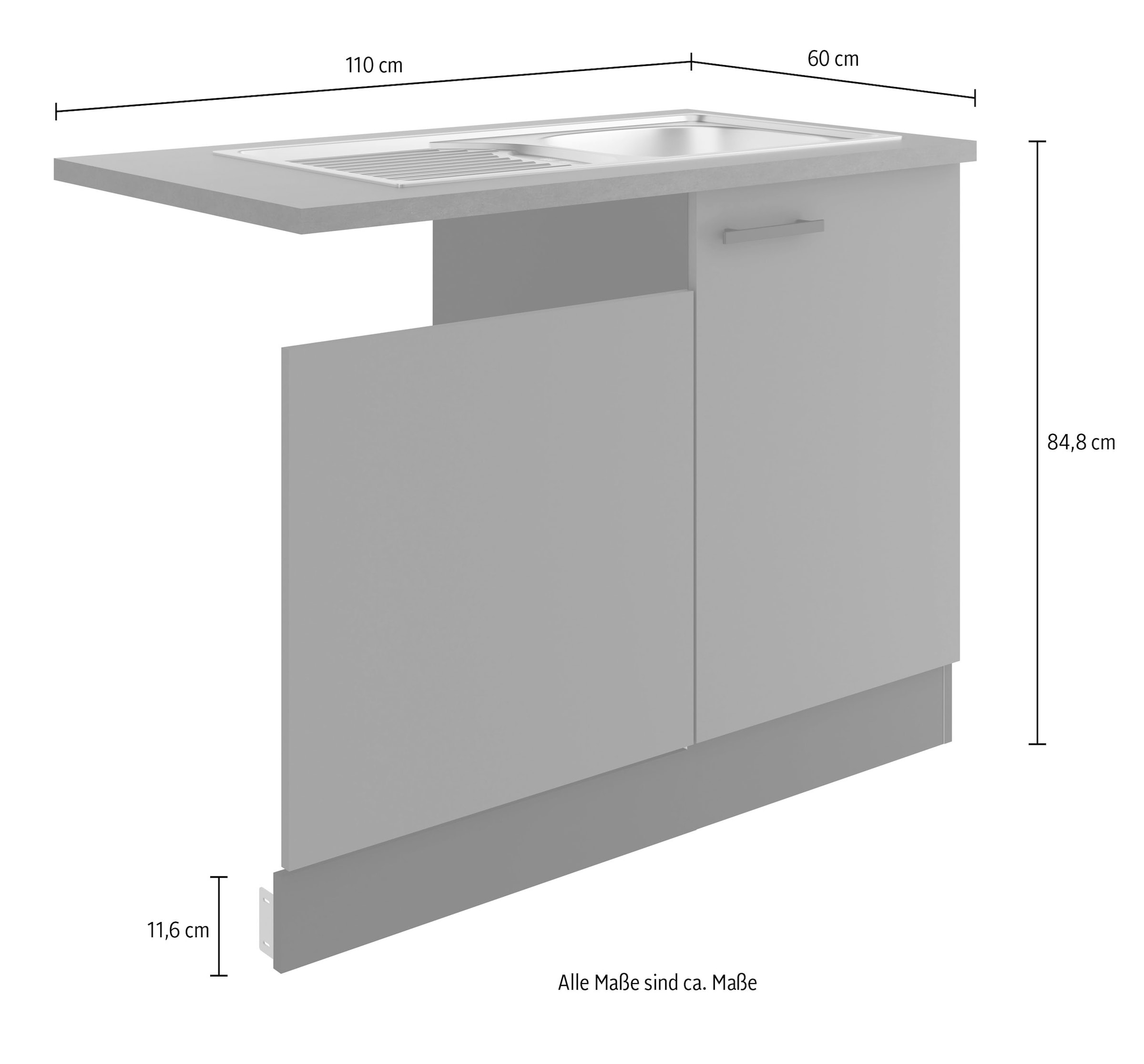 OPTIFIT Spülenschrank »Bella«, Breite 110 cm, für teilintegrierten Geschirrspüler