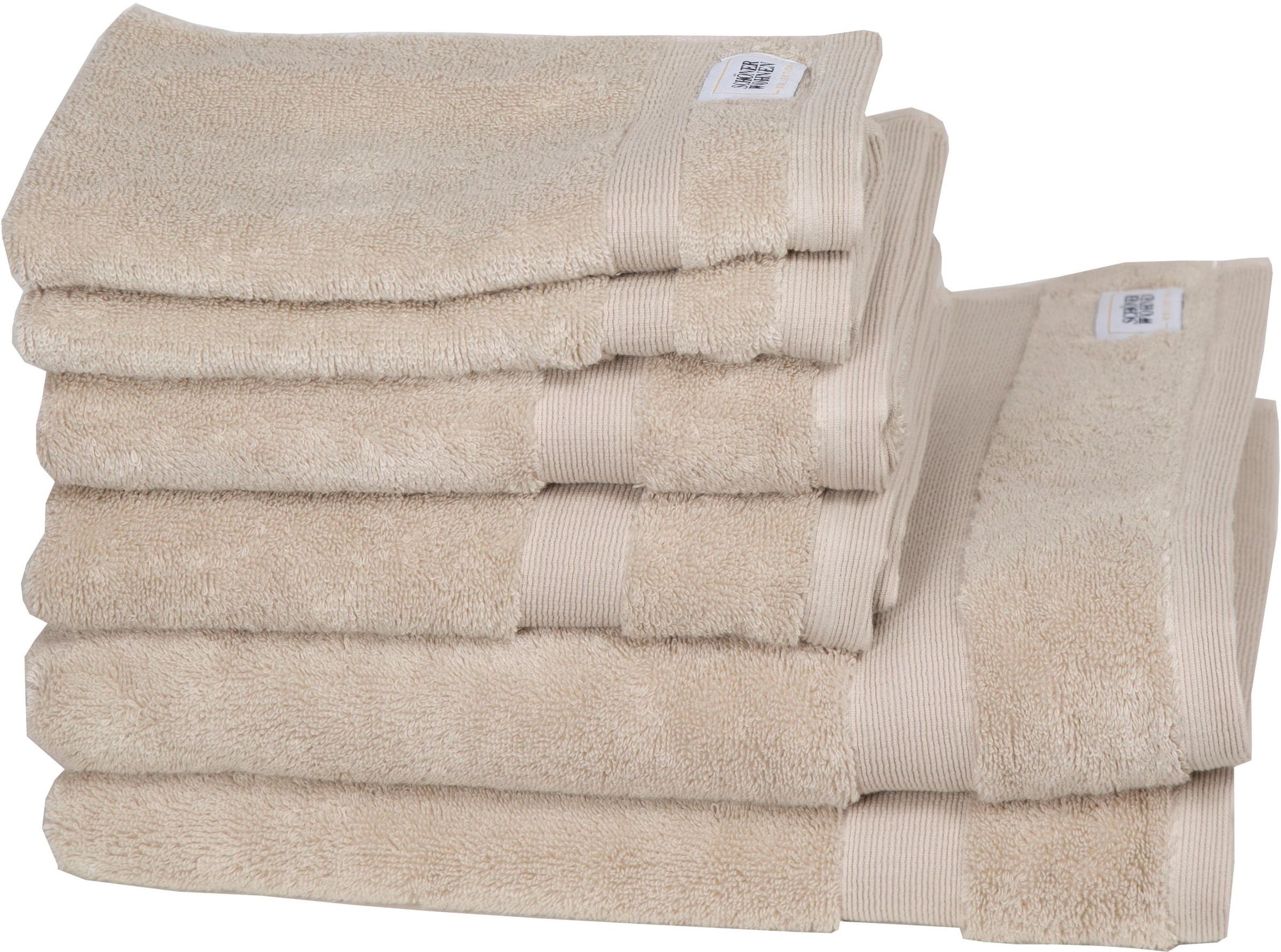 SCHÖNER WOHNEN serviette CUDDLY - Lot de 6 50x100 cm, nature