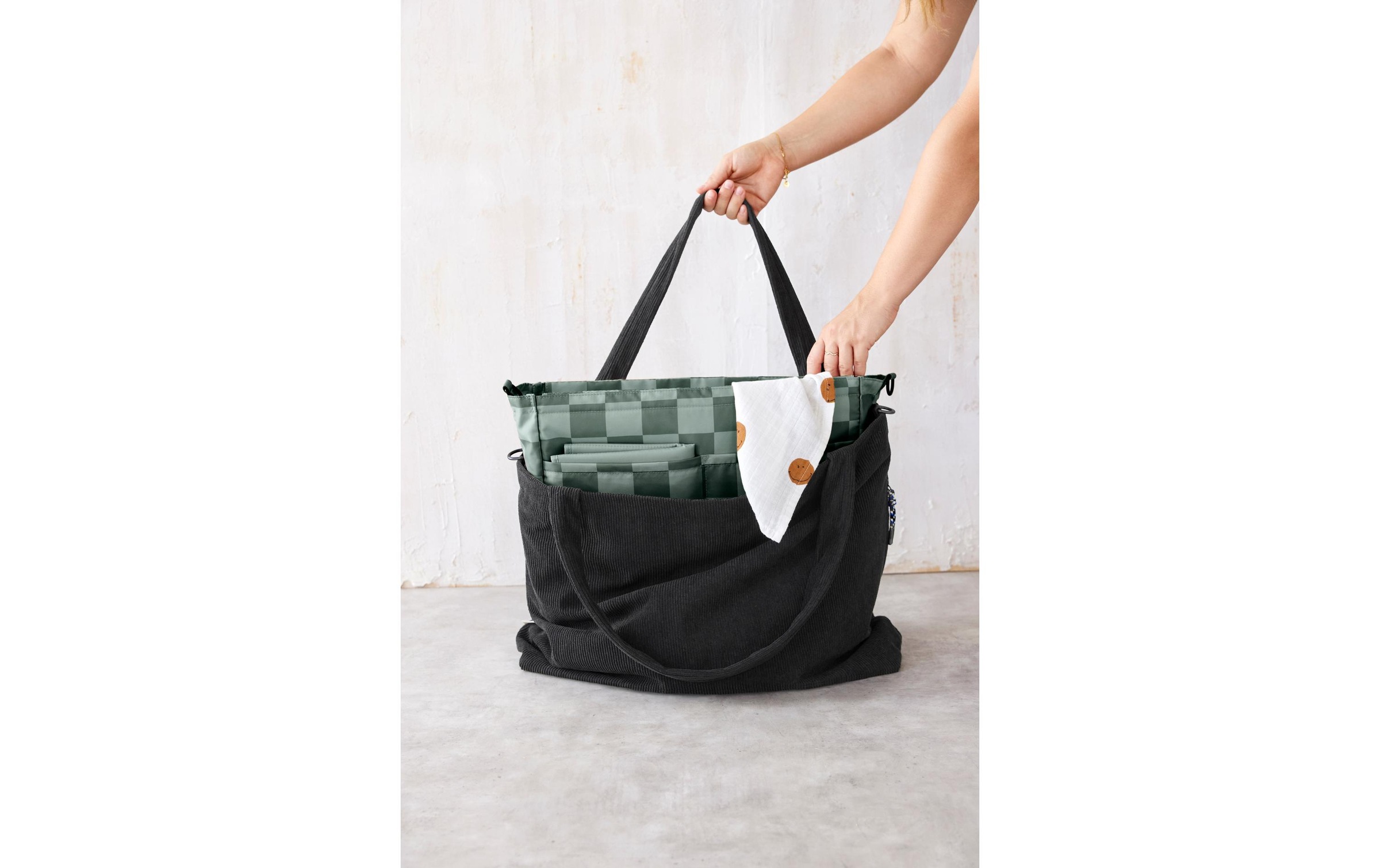 LÄSSIG Wickeltasche »Mix Shopper Cord Schwarz«
