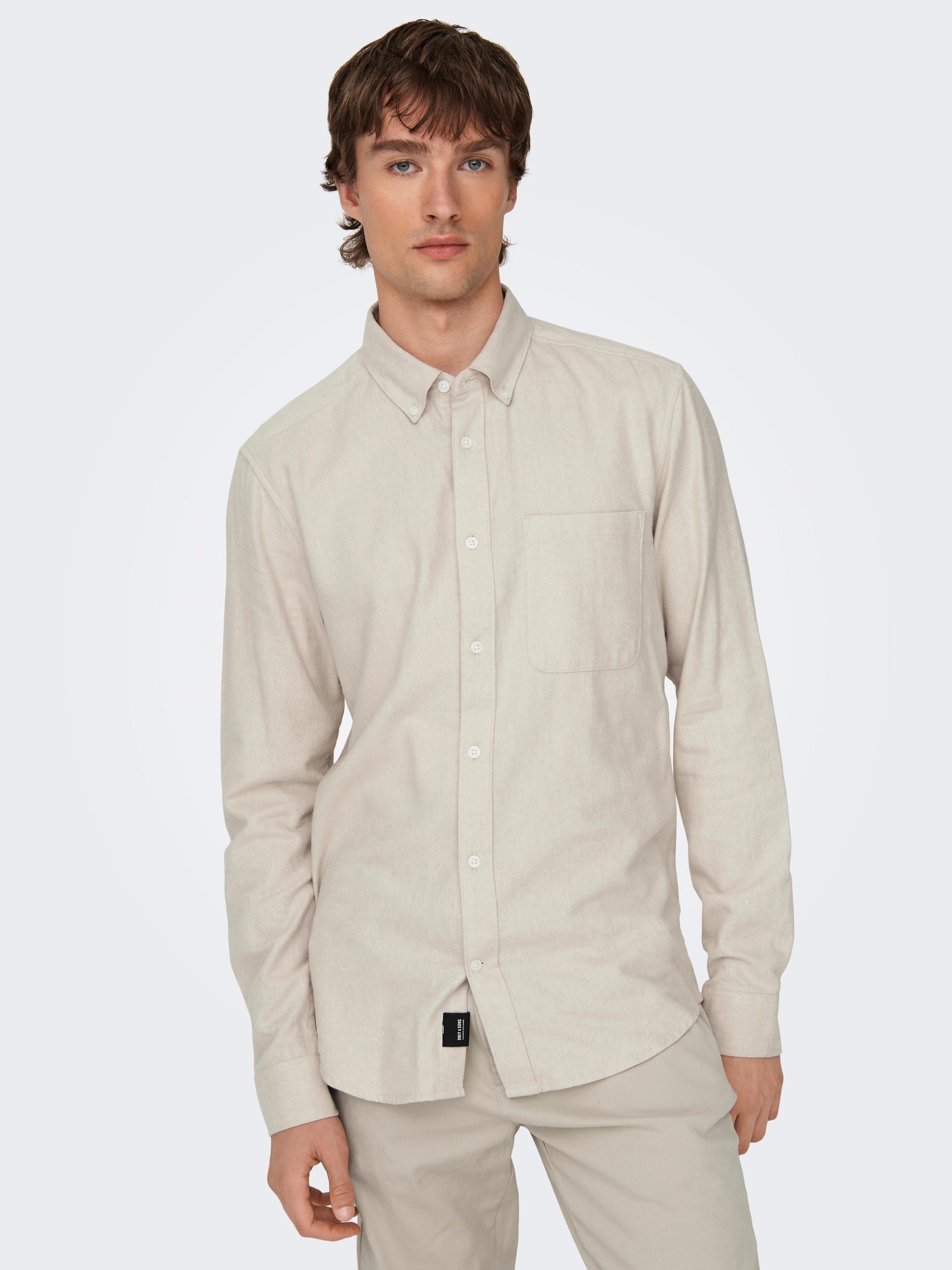 ONLY & SONS Langarmhemd "ONSGUDMUND SLIM 1-PKT SOLID SHIRT NOOS"