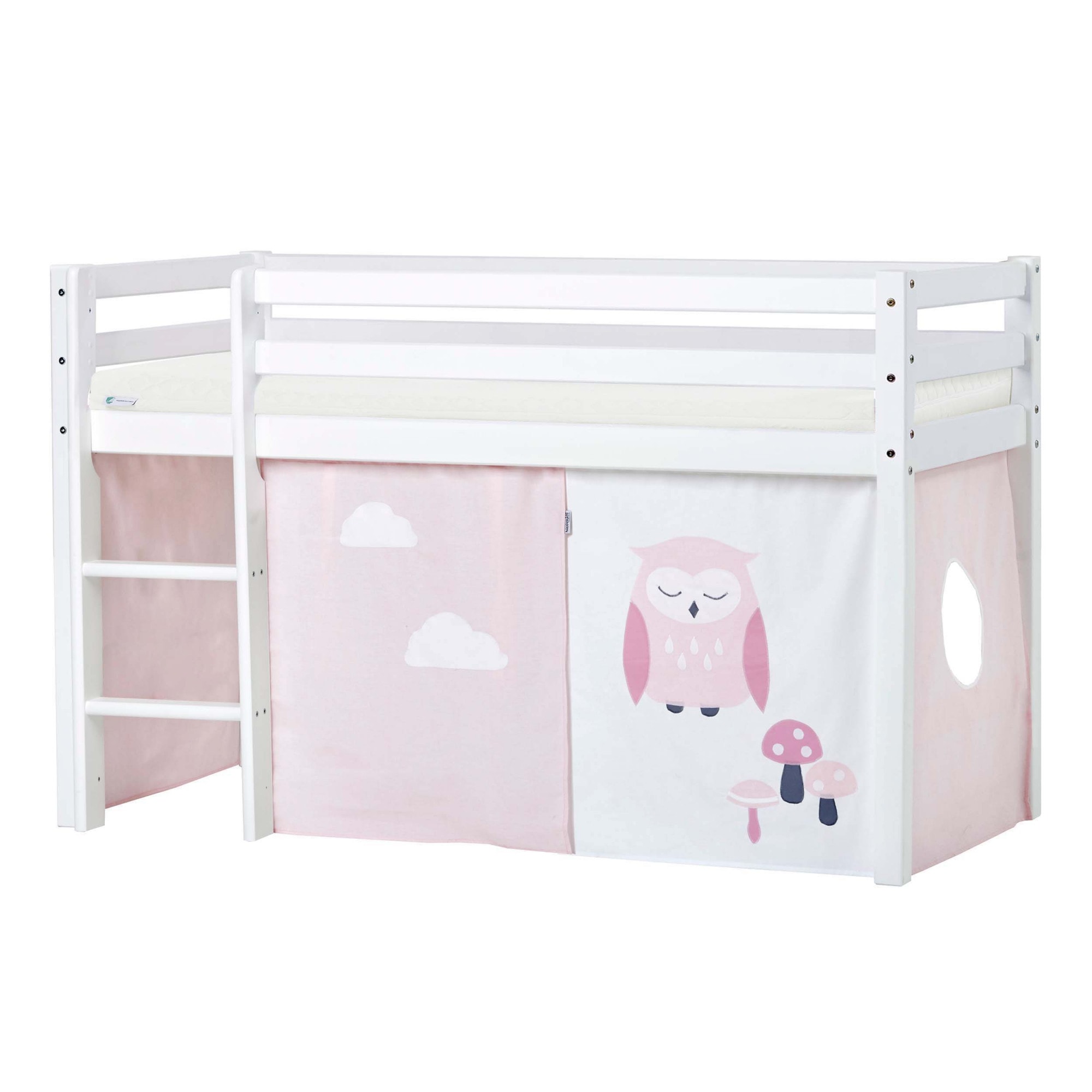 Hoppekids Hochbett »ECO Dream, Kinderbett, Spielbett, Halbhohes Bett aus Massivholz« inkl. Vorhang-Set Creator, Bettgrösse & Matratze wählbar