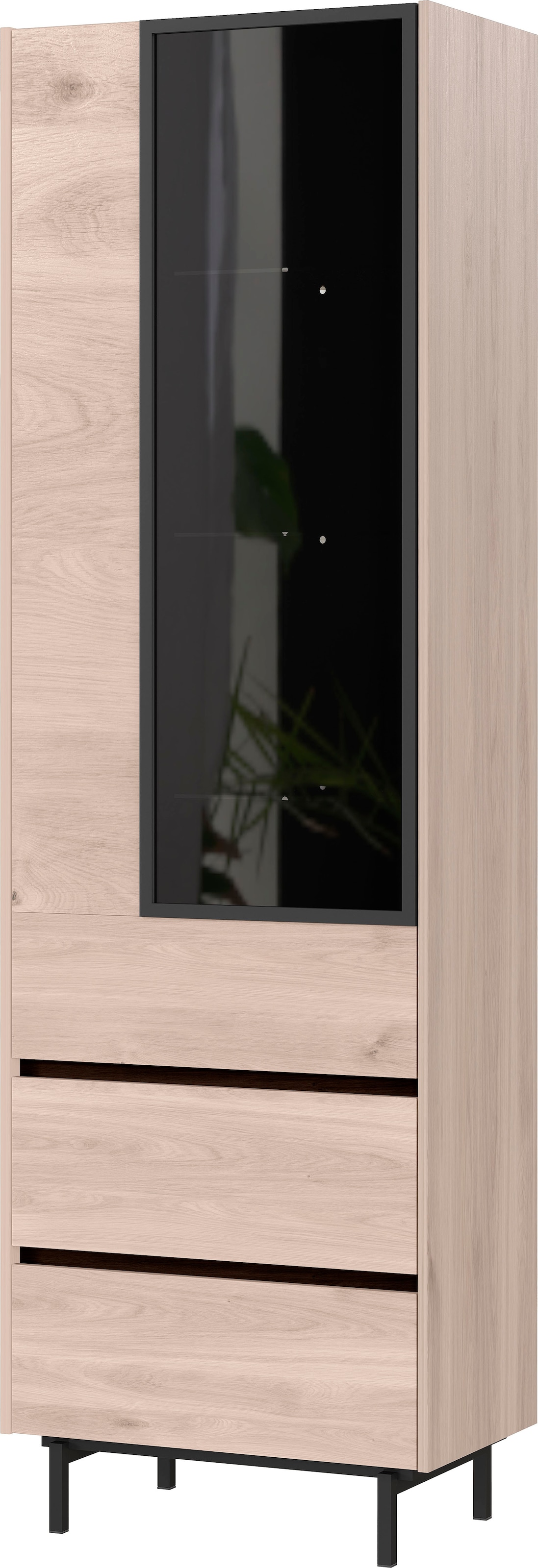 GERMANIA Vitrine »Cantoria«, Tür mit Glaseinsatz aus Rauchglas in Grau,  inkl. zwei Fussvarianten online shoppen | Jelmoli-Versand