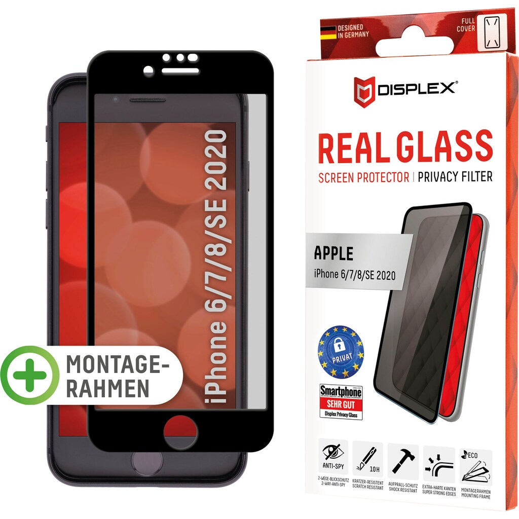 Displex Displayschutzfolie »DISPLEX Privacy Glass Panzerglas für Apple iPhone 6/7/8/SE(2020)«, für iPhone 6/7