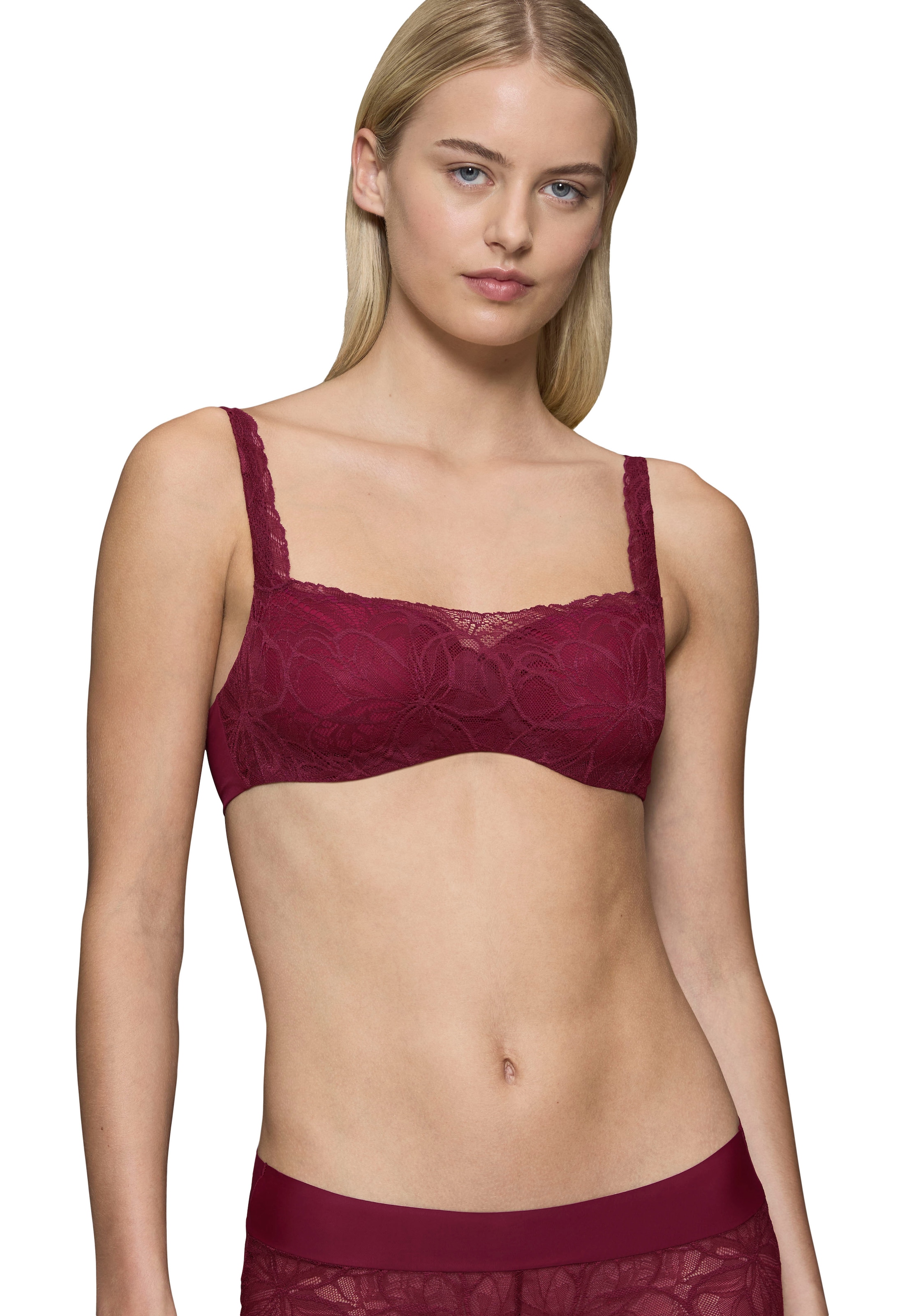 Triumph Balconette-BH »Body Make-Up Illusion Lace« feine feminine Stretch-Spitze, Microfaser, verstellbare Träger