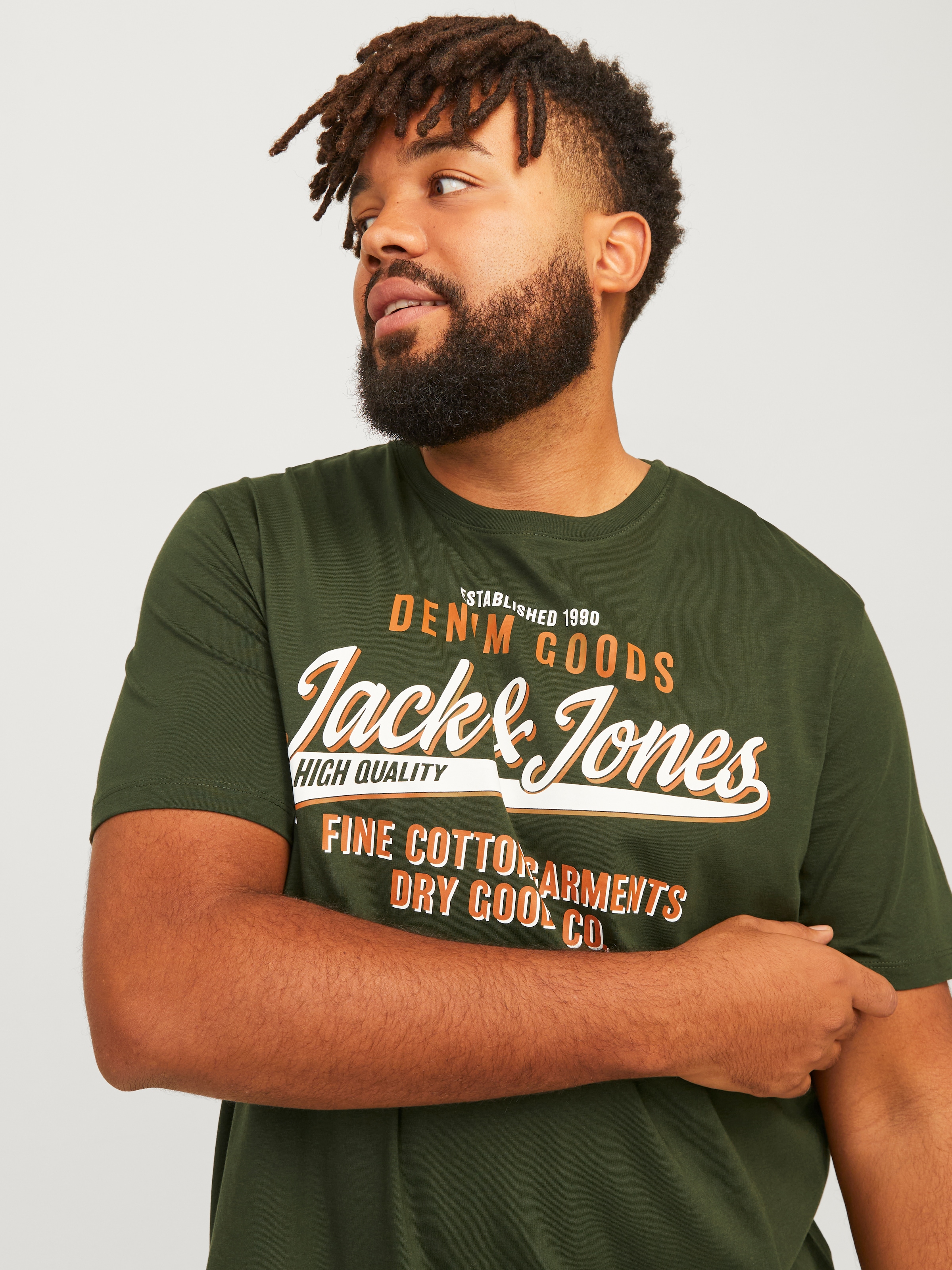 Jack & Jones PlusSize T-Shirt »JJELOGO TEE SS O-NECK 2 COL AW24 S PLS«, mit Frontprint