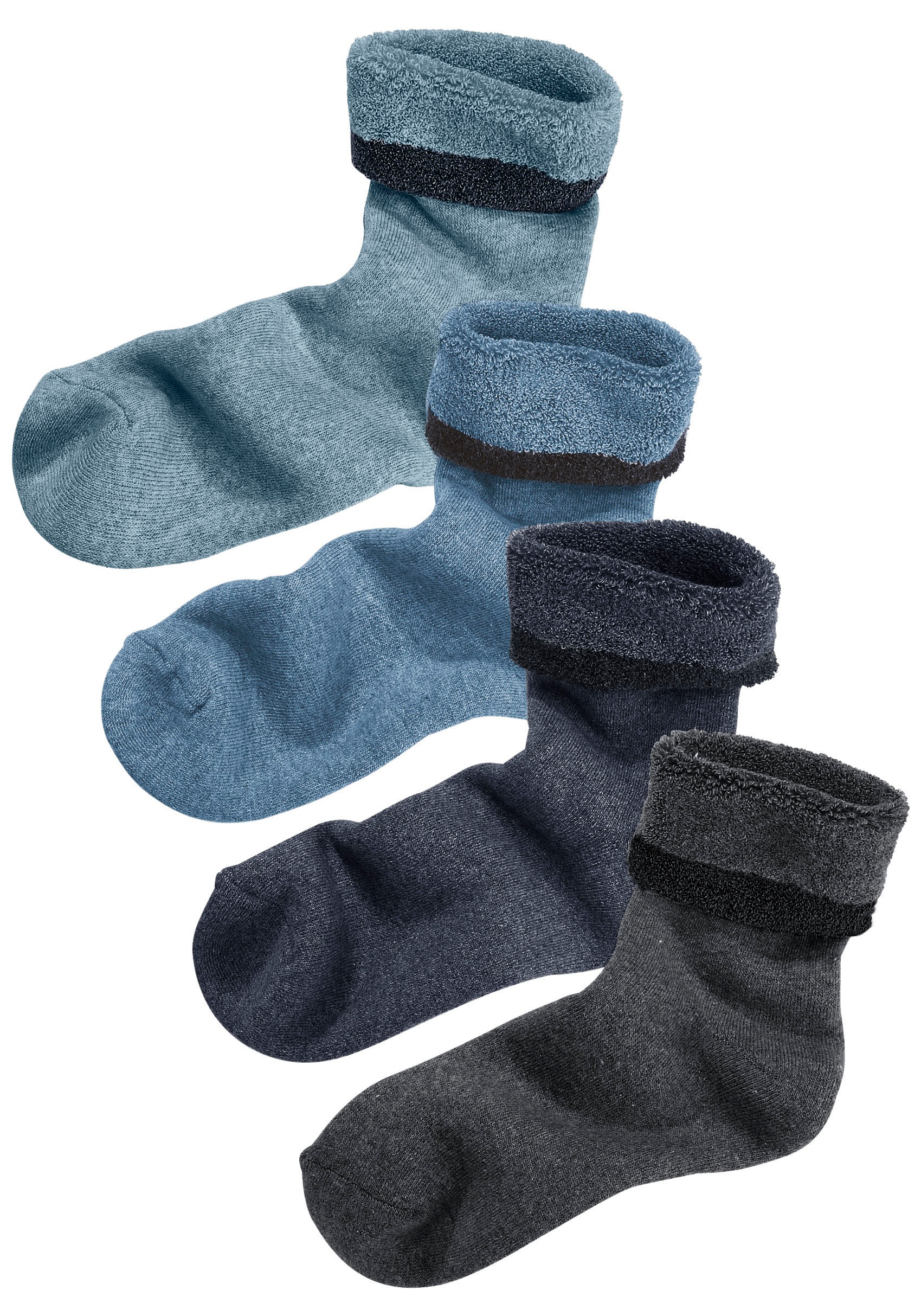 Lavana Kuschelsocken, (Packung, 4 Paar), mit Innenfrottee