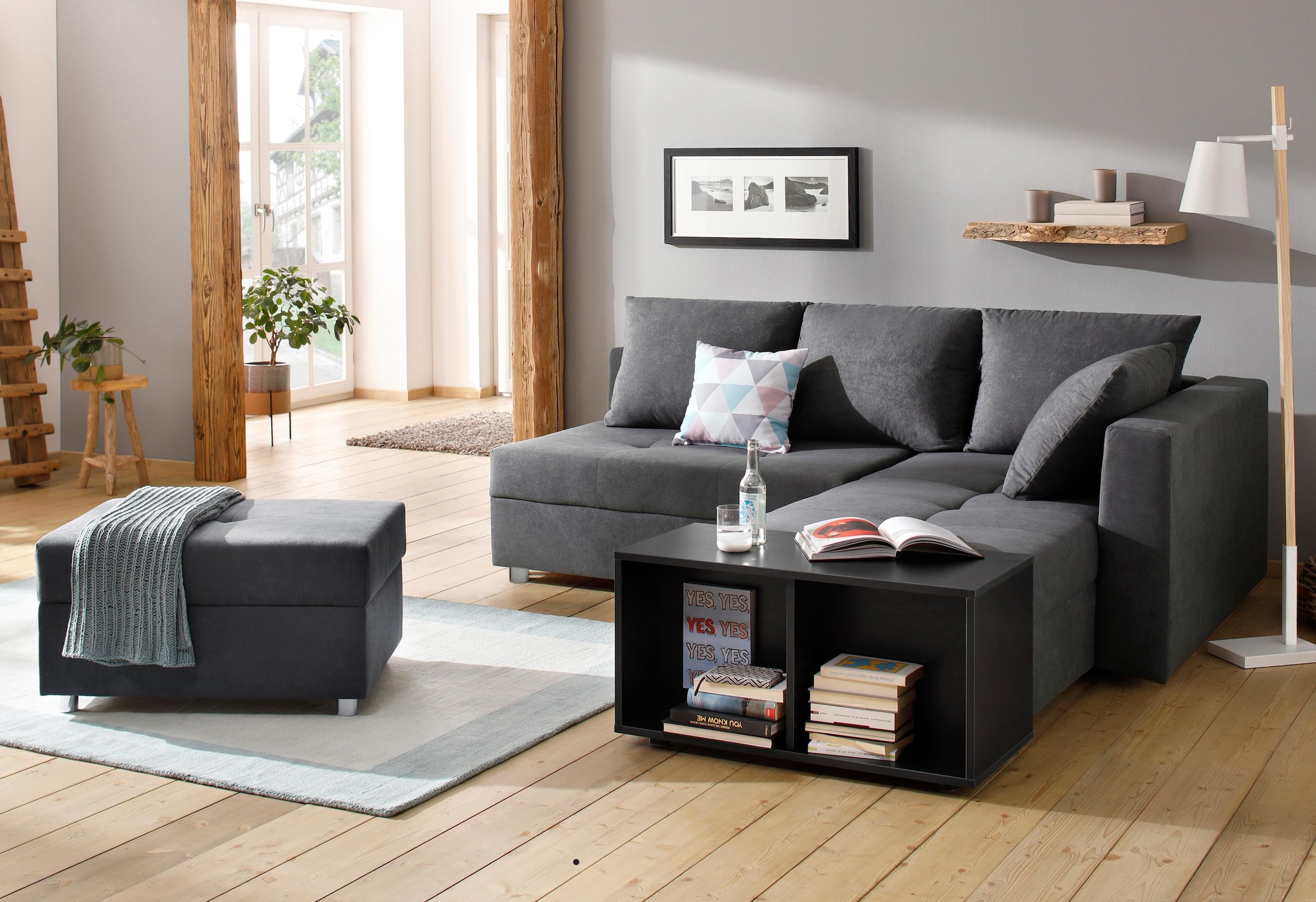 Home affaire Ecksofa »Italia L-Form«, mit Bettfunktion, mit Federkern