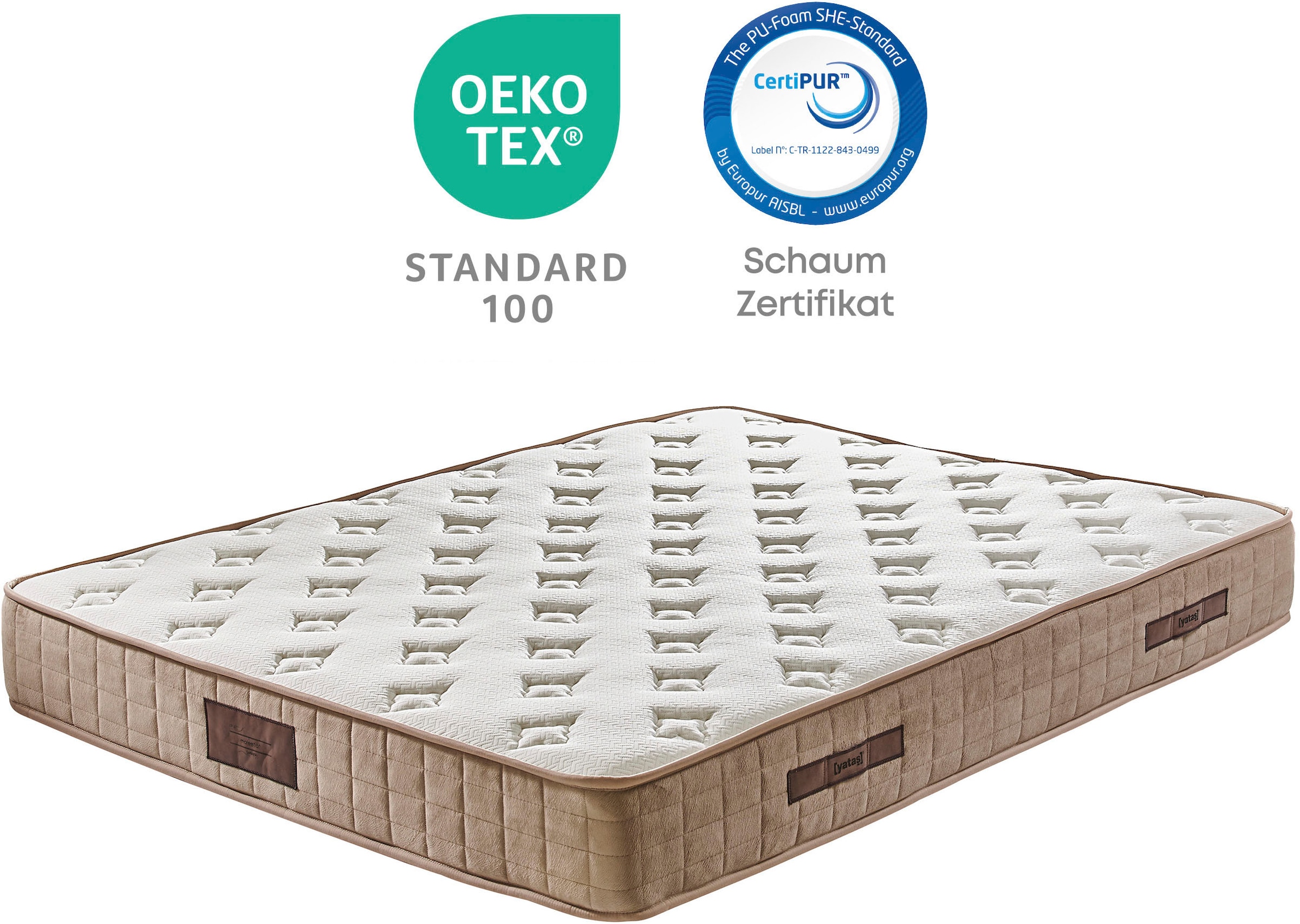 Yatas Bedding Bonnellfederkernmatratze »Majestät Luxus, Matratze 90x200, 140x200 cm & weitere Grössen«, 30 cm hoch, 207 Federn, (1 St.), H3, wendbar, ergonomisch, atmungsaktiv