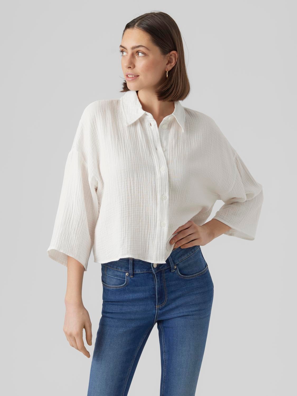 Vero Moda Hemdbluse »VMNATALI CROP SHIRT WVN NOOS«