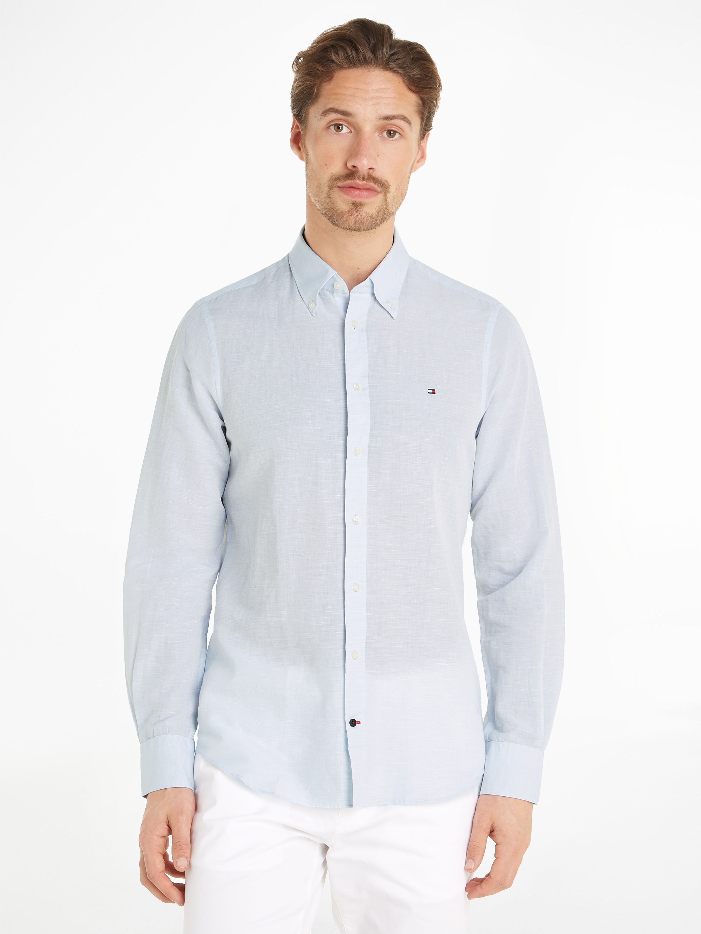 Tommy Hilfiger Langarmhemd »CL W-CO LINEN SOLID Slim Fit SHIRT«