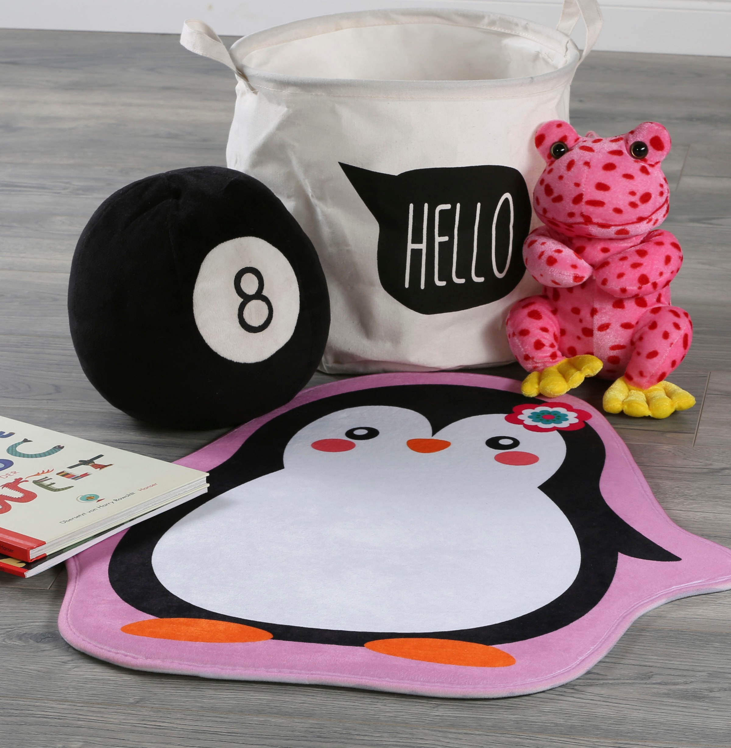Obsession Kinderteppich »My Mila Kids 144«, Motivform, 8 mm Höhe, Motiv Pinguin, waschbar, Kinderzimmer
