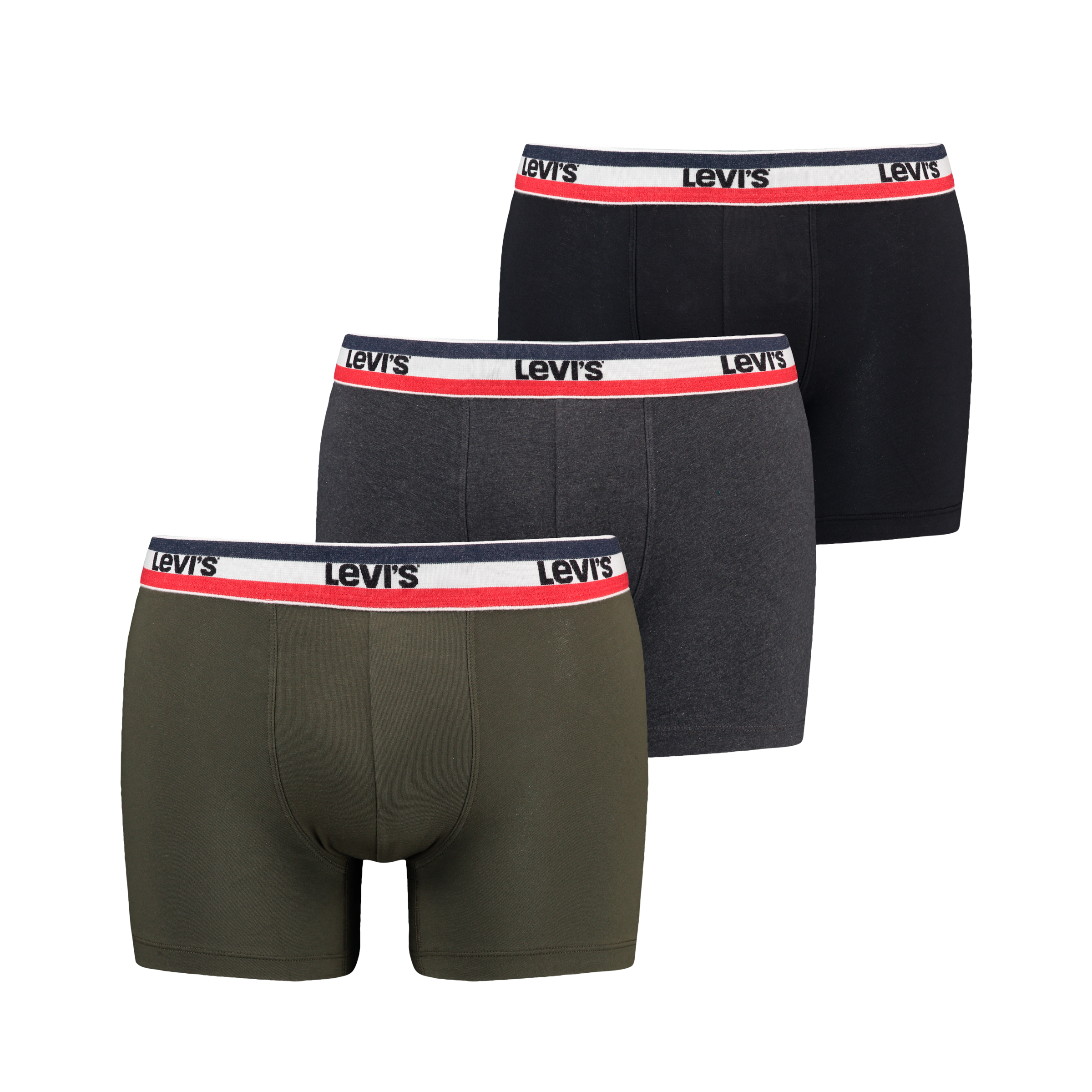 Levi's® Boxershorts »LEVIS MEN SPRTSWR LOGO BOXER BRIEF 3P« Packung, 3er Pack, mit breitem Logobund