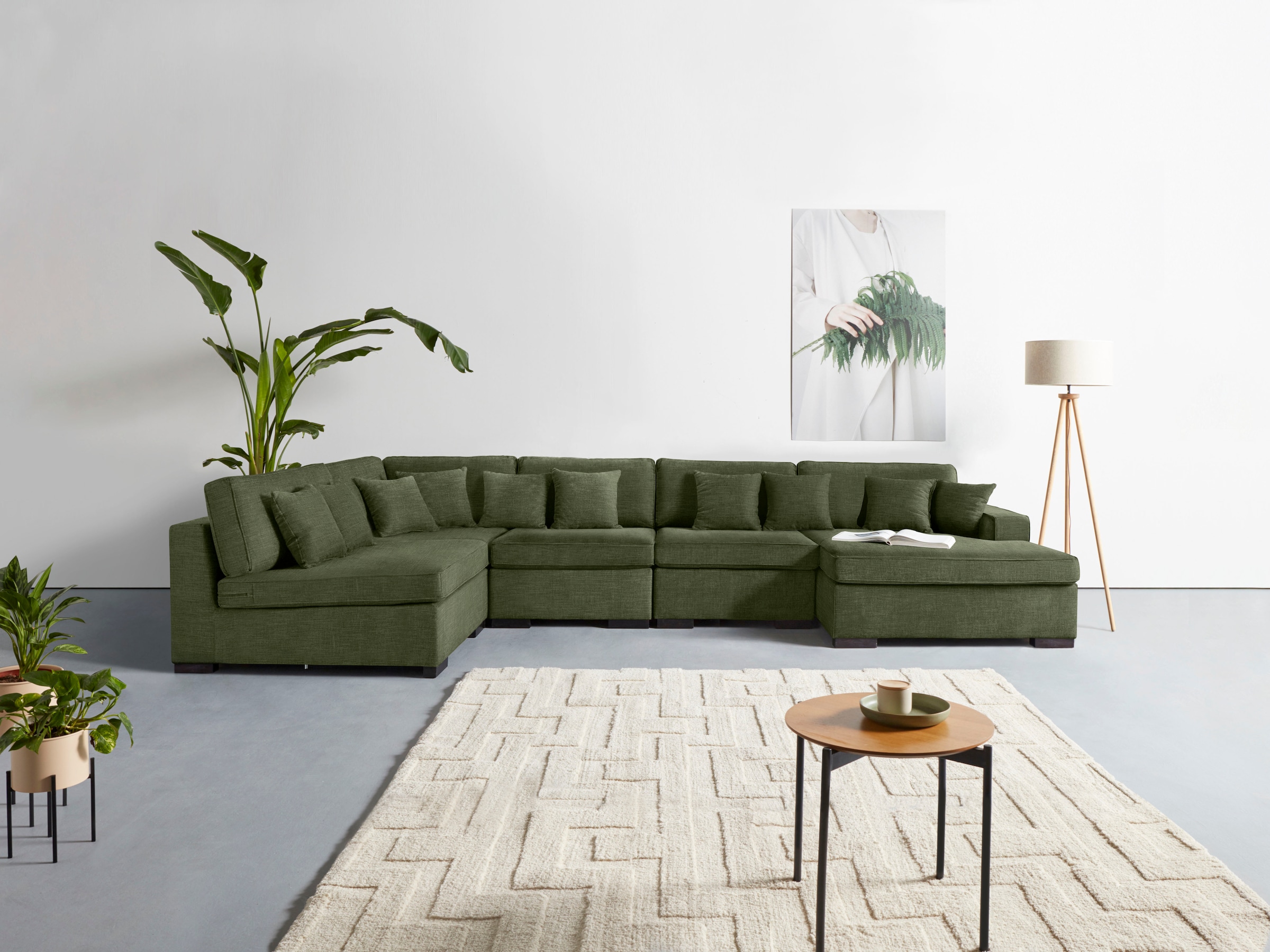 Wohnlandschaft »Skara U-Form«, Lounge-Sofa mit Federkernpolsterung, in vielen...