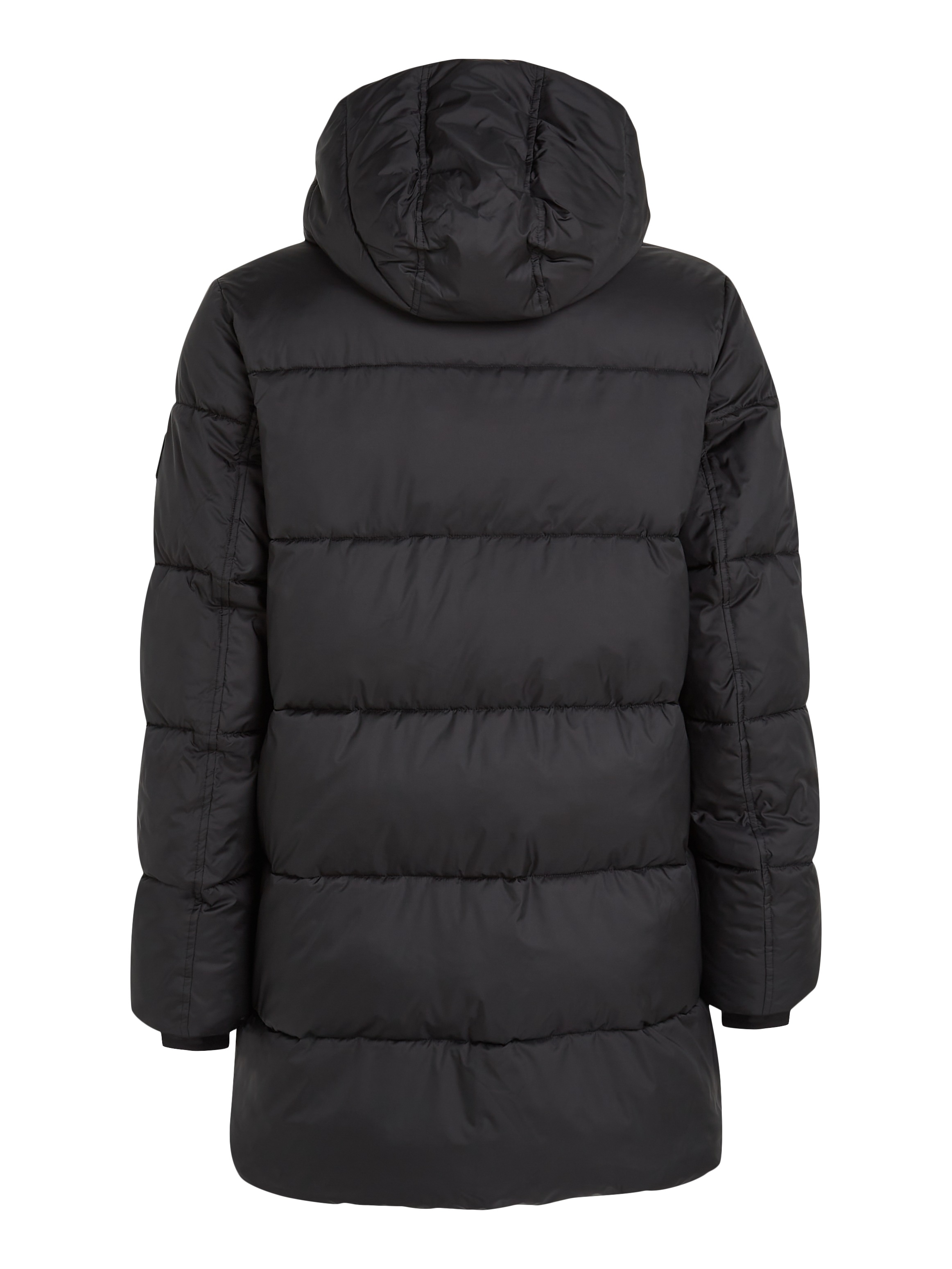 Calvin Klein Kurzmantel »LONG HOODED QUILT PUFFER MW«, mit Logopatch