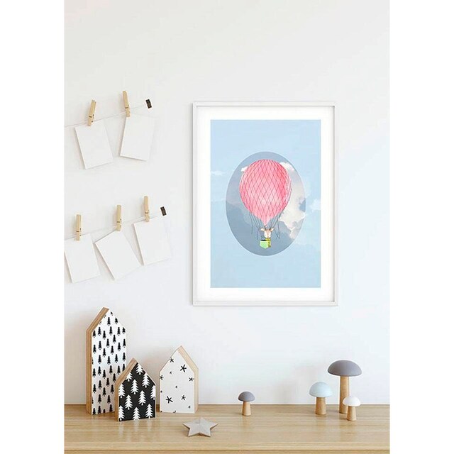 ❤ Komar Poster »Happy Balloon Blue«, Figuren, Kinderzimmer, Schlafzimmer,  Wohnzimmer kaufen im Jelmoli-Online Shop