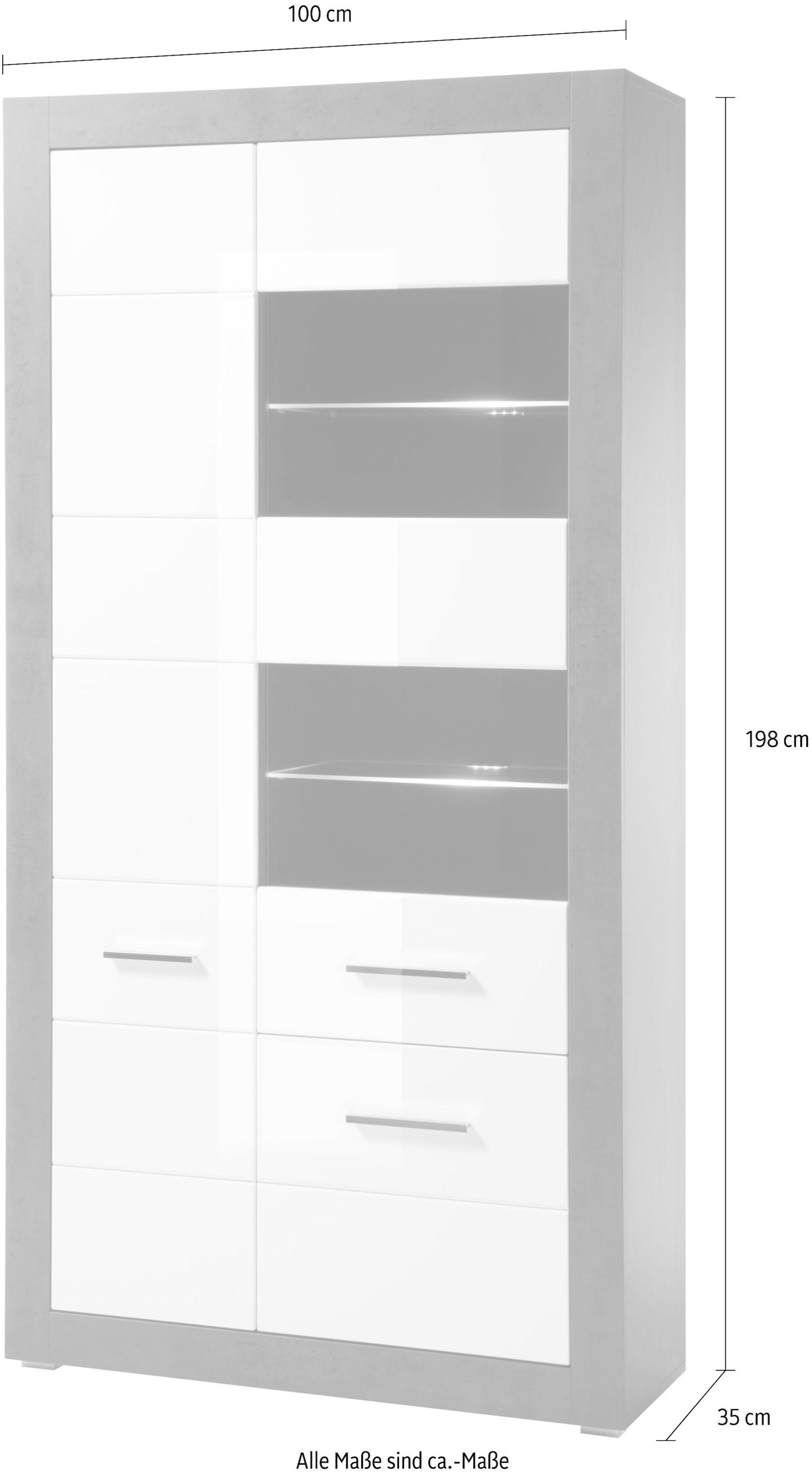 ❤ INOSIGN Vitrine »Etero«, Höhe 198 cm kaufen im Jelmoli-Online Shop | Vitrinenschränke