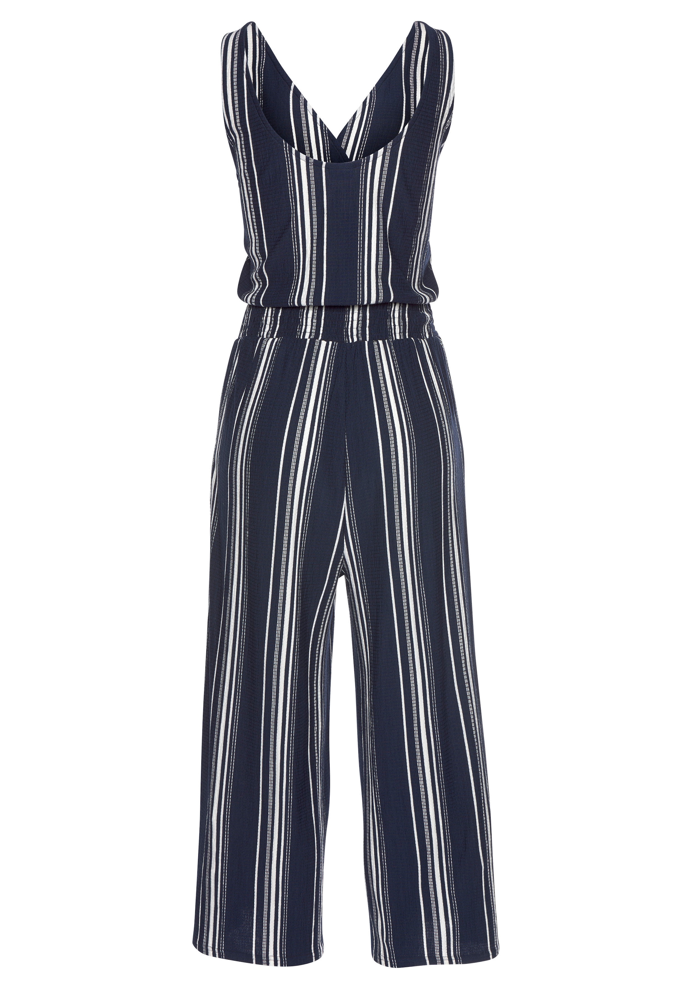 LASCANA Culotte-Overall, aus strukturierter Ware, sommerlicher Jumpsuit mit Streifen