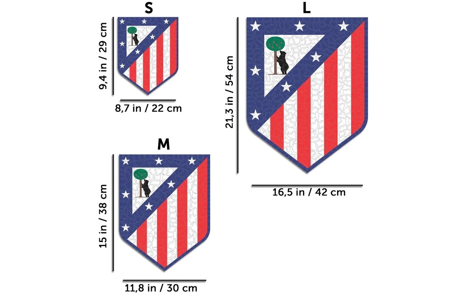 Puzzle »Iconic Atletico Madrid – Logo«, Holzart: Birke (Herkunftsland: China)