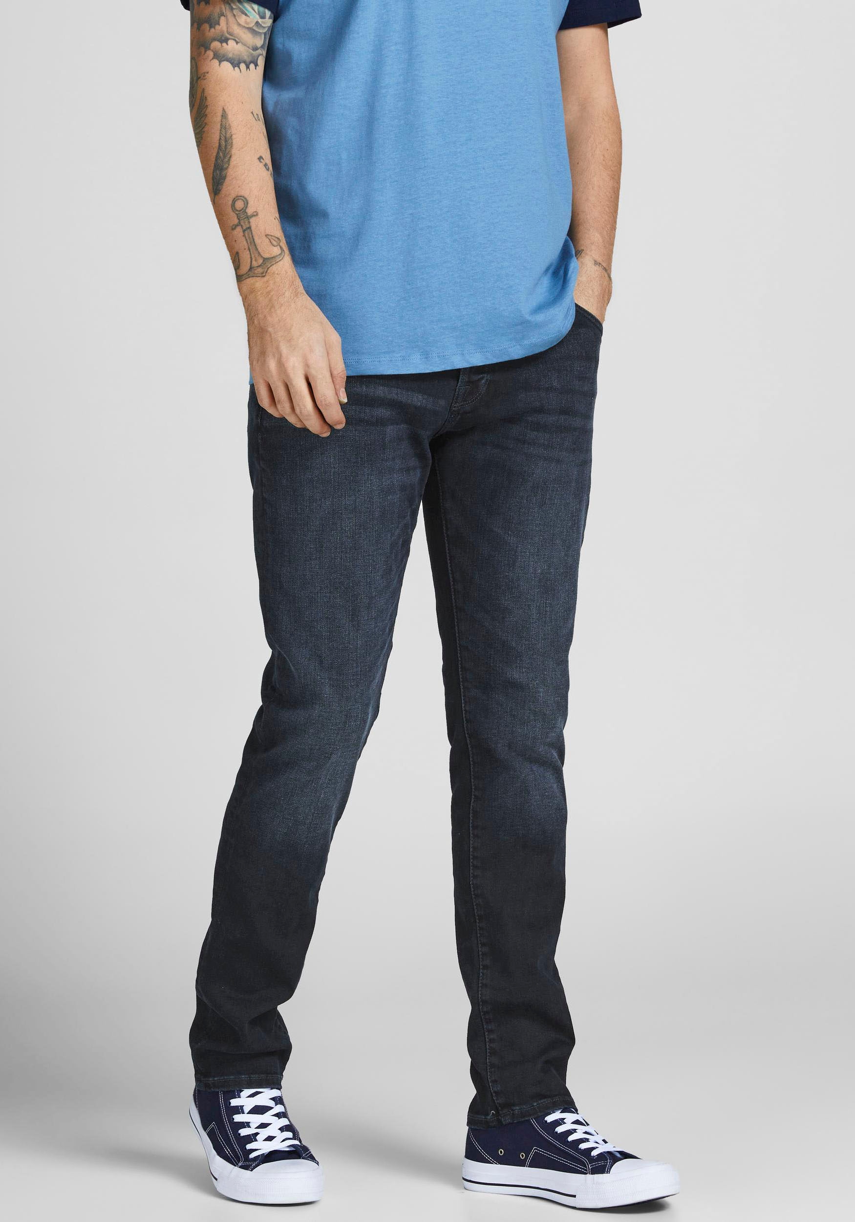 Jack & Jones Slim-fit-Jeans »JJIGLENN – Slim-Fit-Jeans mit niedriger Leibhöhe« Used, modisch, slim fit, Denim/Jeans