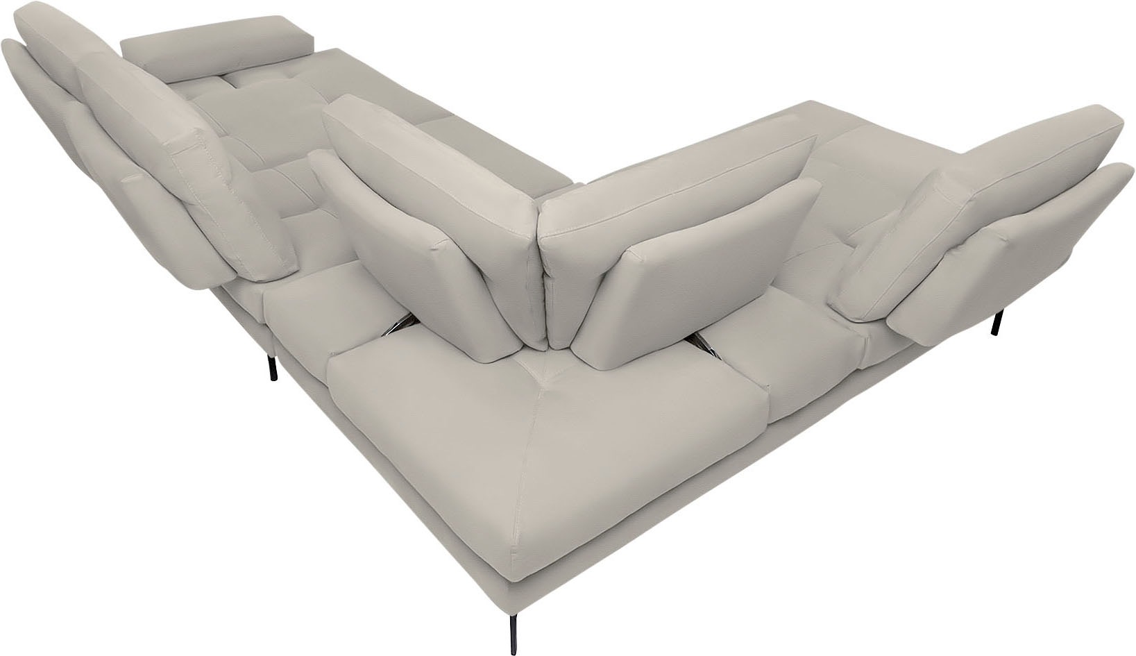 CALIA ITALIA Ecksofa »Toby Wing, L-Form, Designsofa mit sensationellem Sitzkomfort«, Sitztiefenverstellung, funktionale Ecke, Füsse in schwarz matt