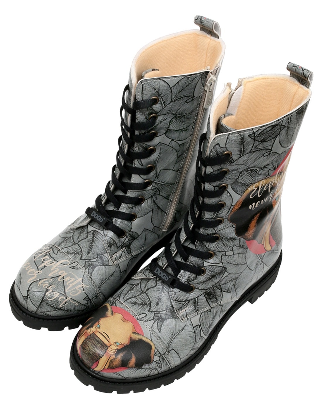 DOGO Schnürstiefelette »Elephants Never Forget«