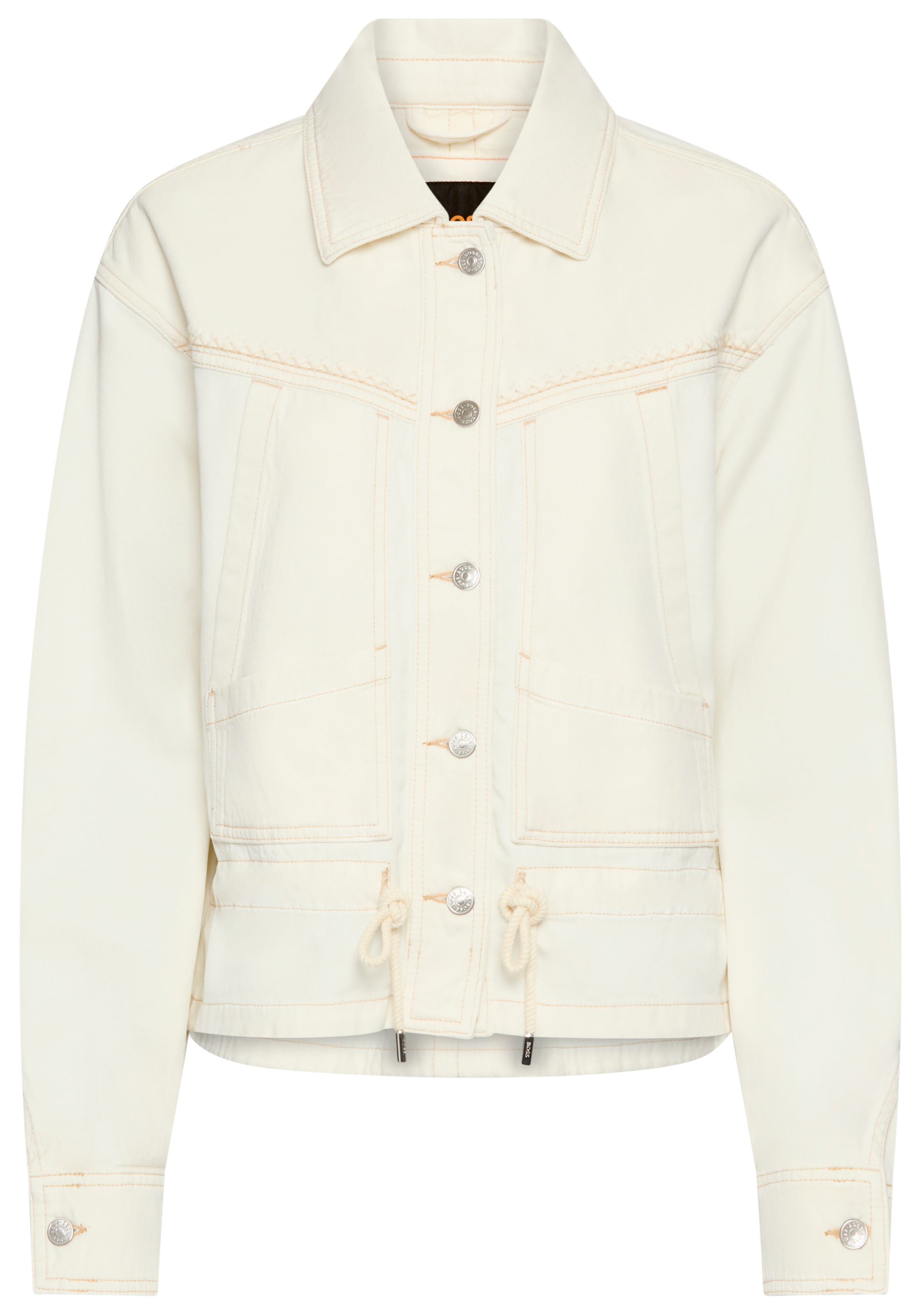 BOSS ORANGE Jeansjacke »DENIM JACKET 4.0 Premium Damenmode« mit verstellbarem Kordelzug
