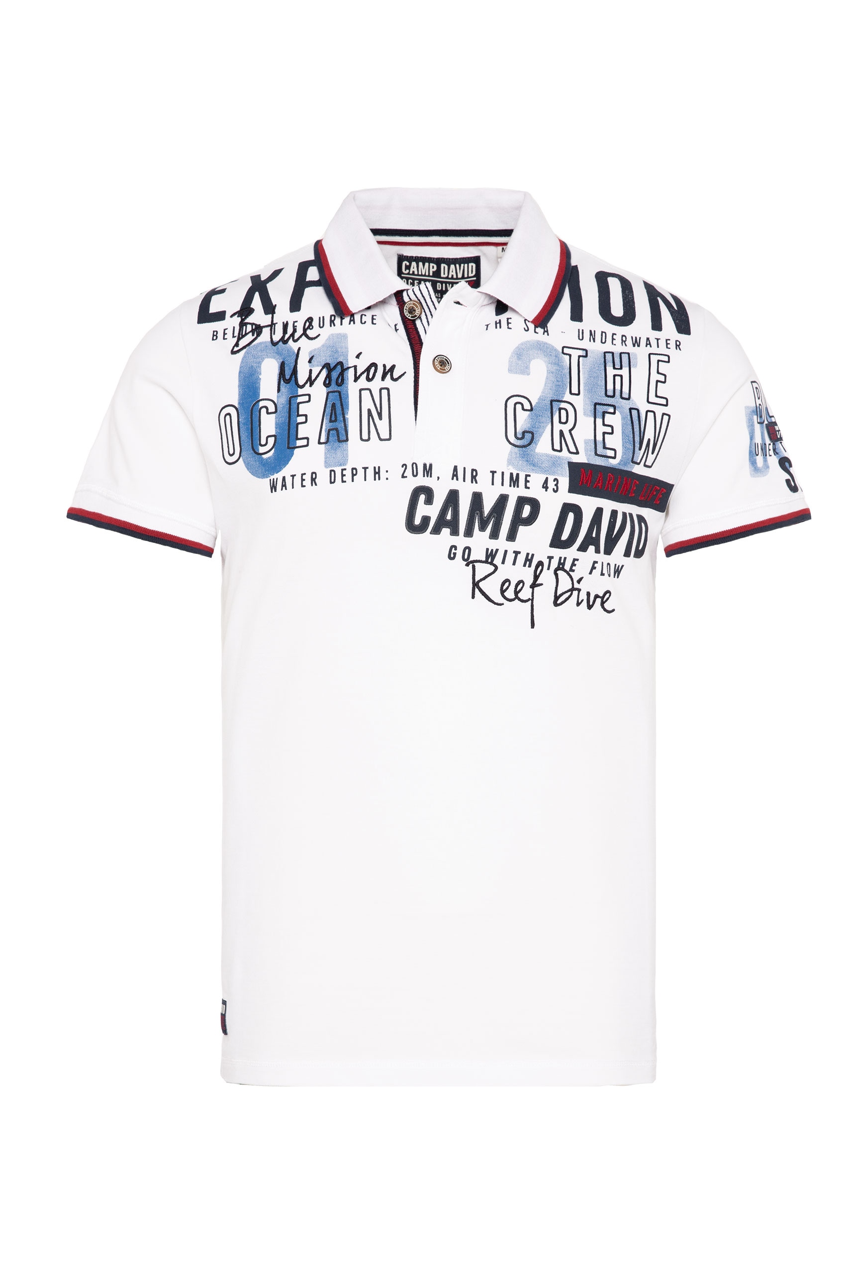 CAMP DAVID Poloshirt, mit Logoprägung