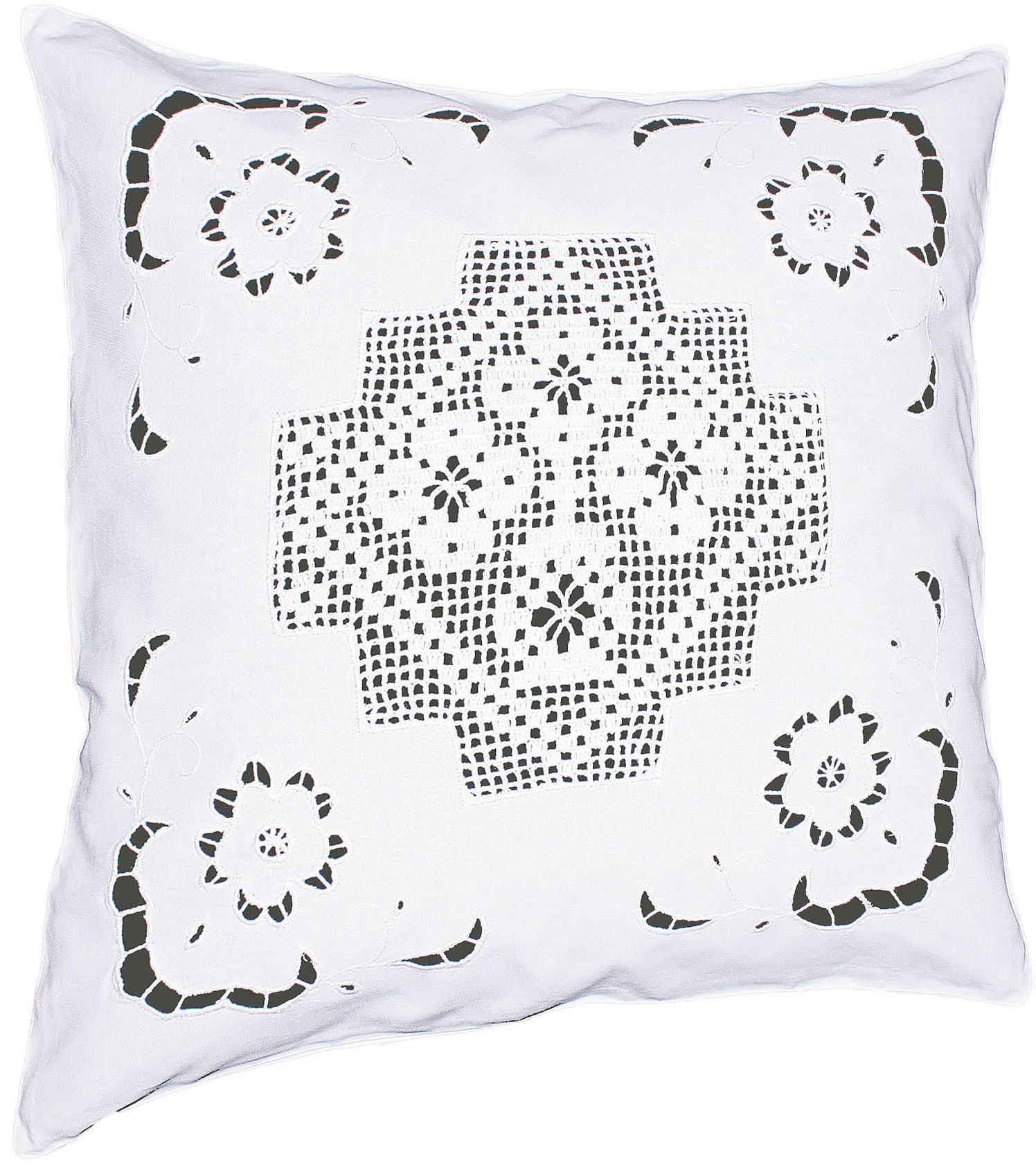 HOSSNER - ART OF HOME DECO Dekokissen »Bondone«, Häkelspitze - ECHTE HANDARBEIT