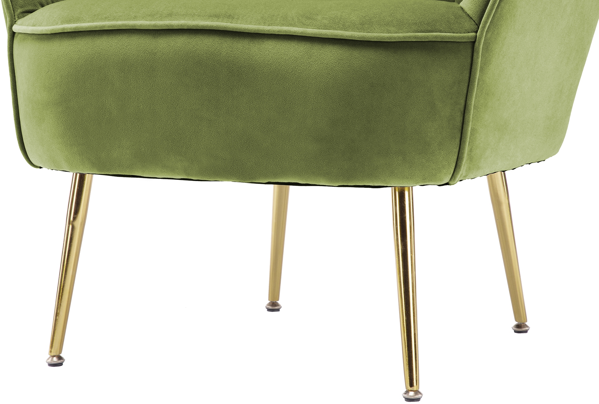 Kayoom Sessel »Loulan 125, gemütlicher Cocktail-Sessel, edler Samtbezug«, (1 St.), Cocktail-Sessel, Rückenlehne mit Ziernaht, Metallbeine in Goldfarben