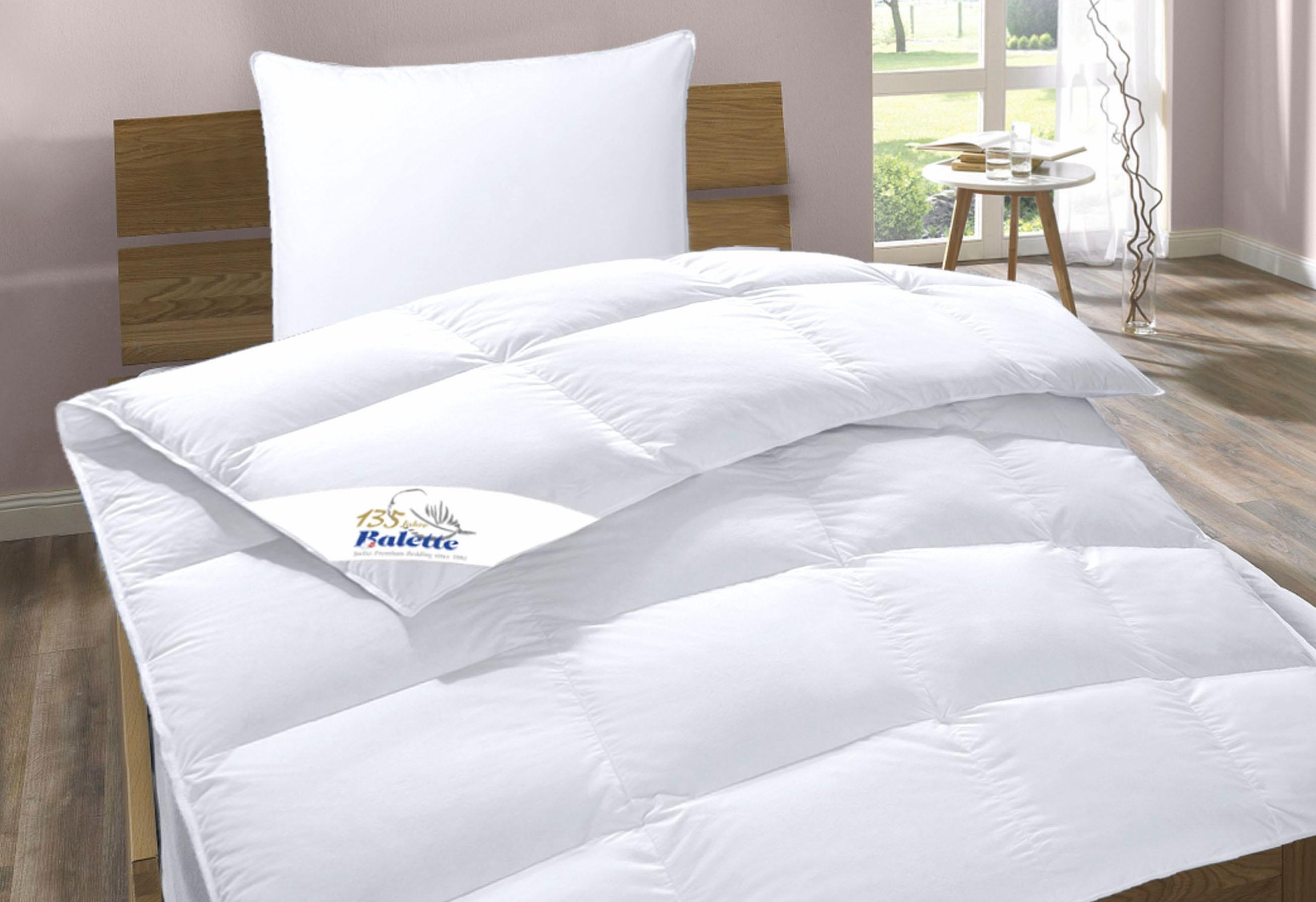Balette Federkopfkissen "Lilly, natürlicher Schlafkomfort, Made in Germany" Füllung: 85% Federn, 15% Daunen 1 Stk. tlg. Kopfkissen 40x80 cm, 80x80 cm, allergikergeeignet, Made in Germany