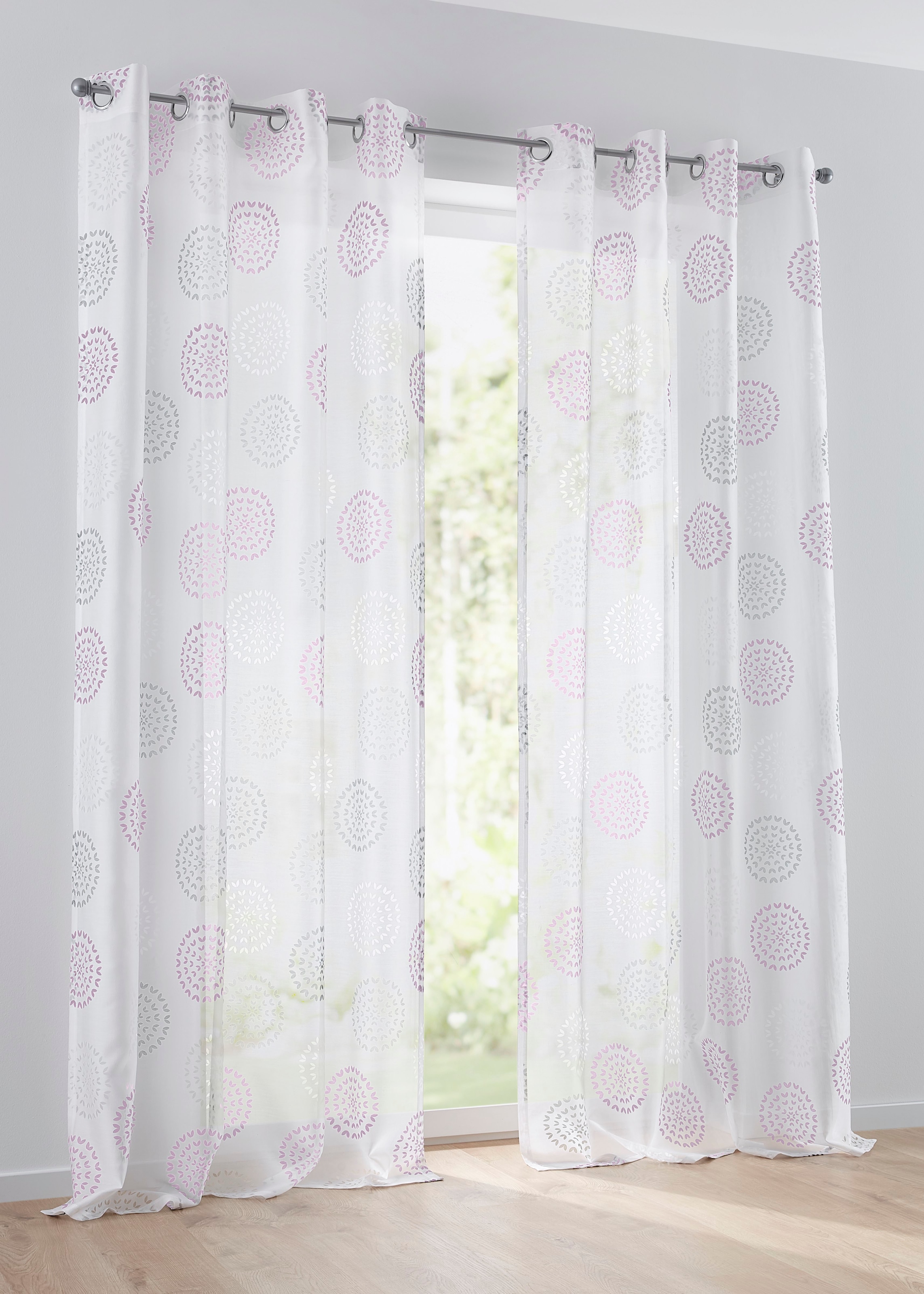 ❤ Kutti Vorhang »Bella«, (1 Baumwolle-Polyester bedruckt, Ausbrenner, im Jelmoli-Online Shop St.), halbtransparent, Gardine, kaufen