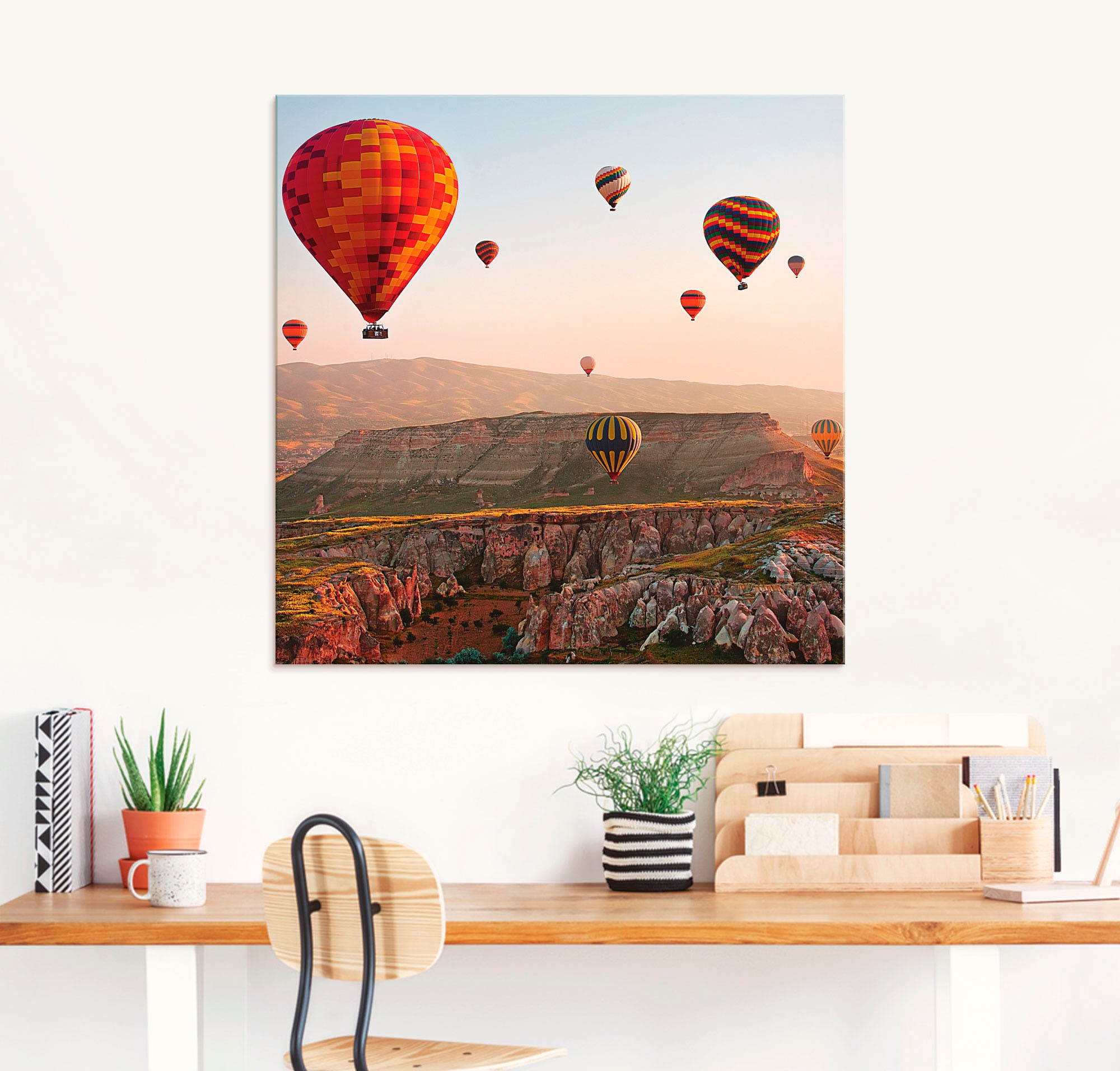 Artland Glasbild »Kappadokien Ballonfahrt«, Ballonfahren, (1 St.), in verschiedenen Grössen