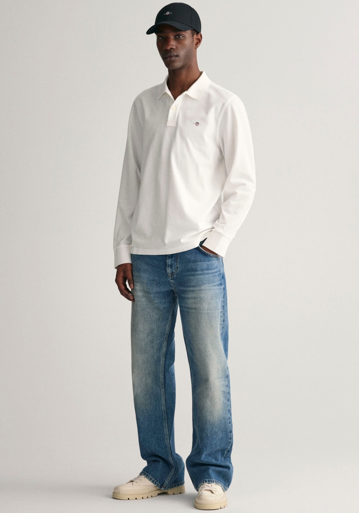 Gant Poloshirt »REG SHIELD LS der Logotickerei Jelmoli-Versand auf mit RUGGER«, kaufen Brust PIQUE | online