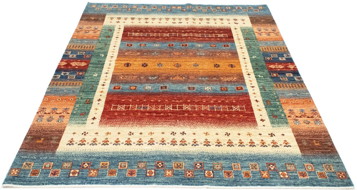 | kaufen »Loribaft Wollteppich handgeknüpft Teppich online morgenland handgeknüpft rechteckig, mehrfarbig«, Jelmoli-Versand