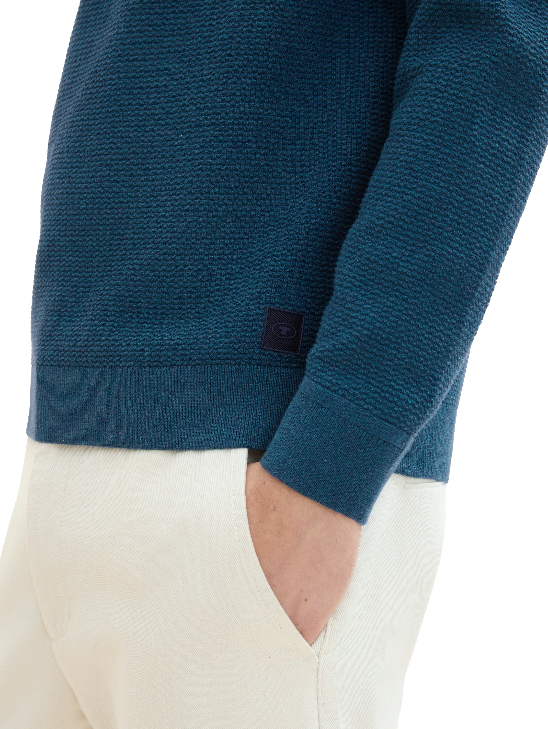 TOM TAILOR Strickpullover, mit Logo-Badge an der Seite