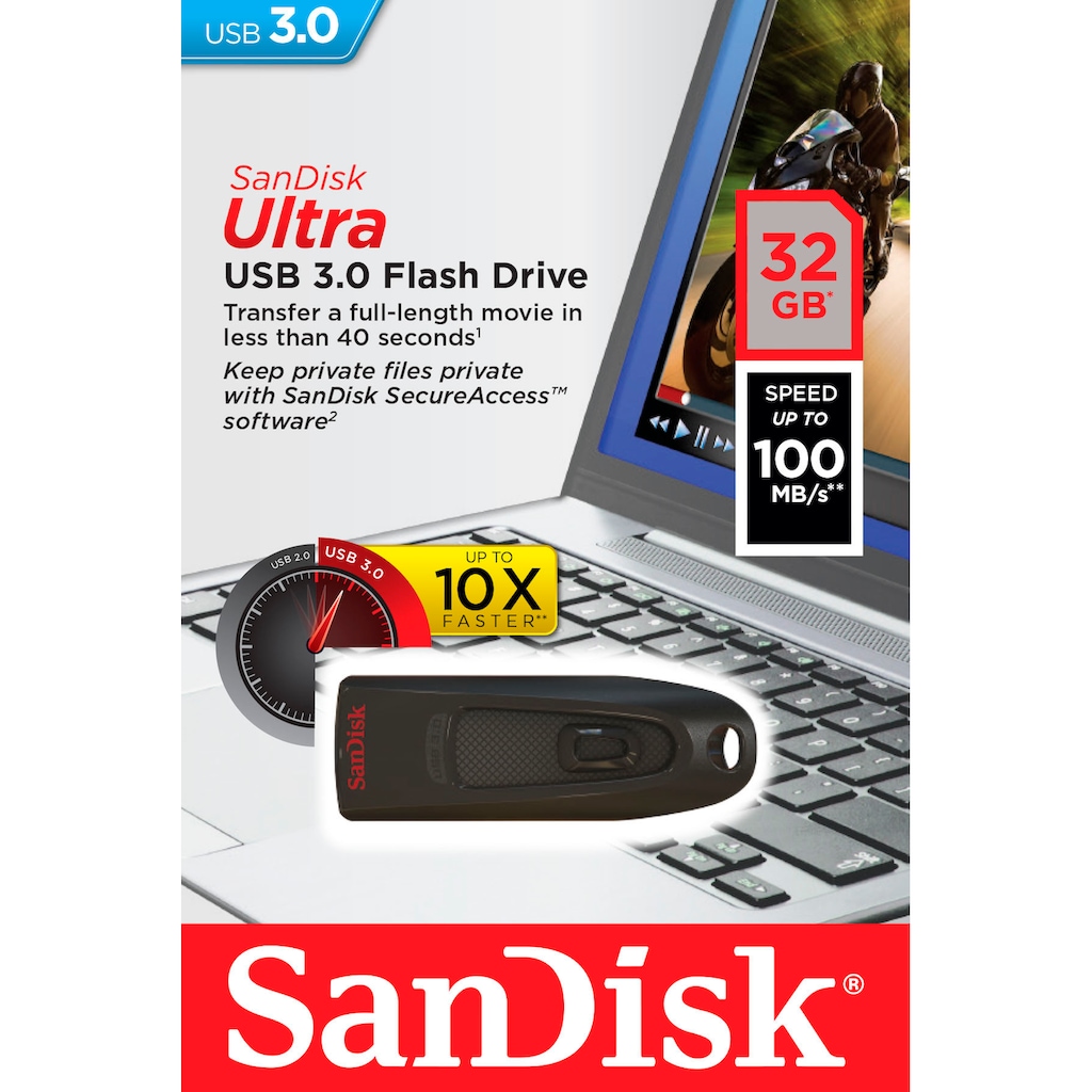 Sandisk USB-Stick »Ultra USB 3.0«, (USB 3.2 Lesegeschwindigkeit 130 MB/s)