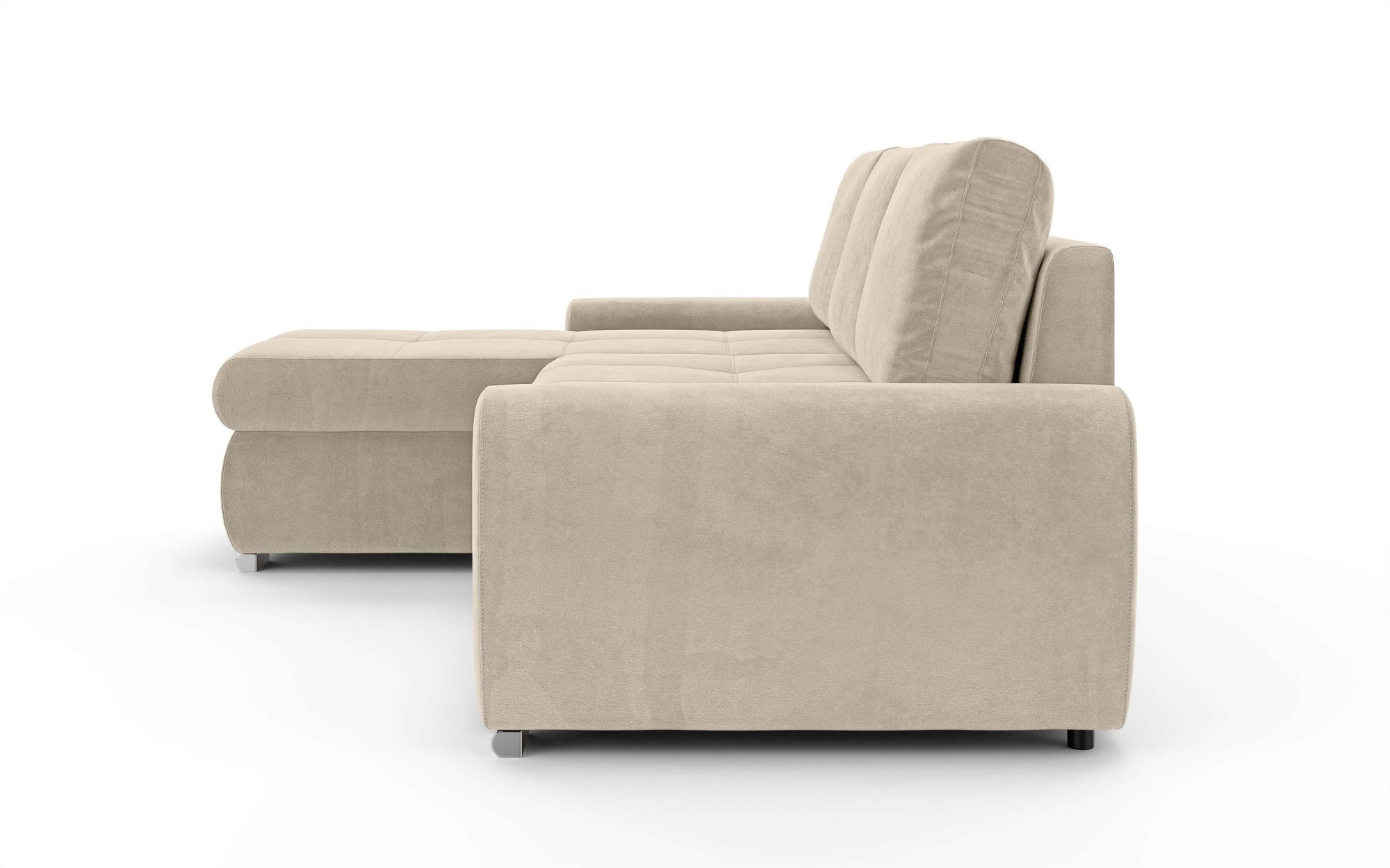 INOSIGN Ecksofa »HAVERHILL Schlafsofa mit Bettkasten, Masse B/H/T: 237/89/166 cm«, L-Form mit Recamiere links oder rechts bestellbar, Wellenunterfederung