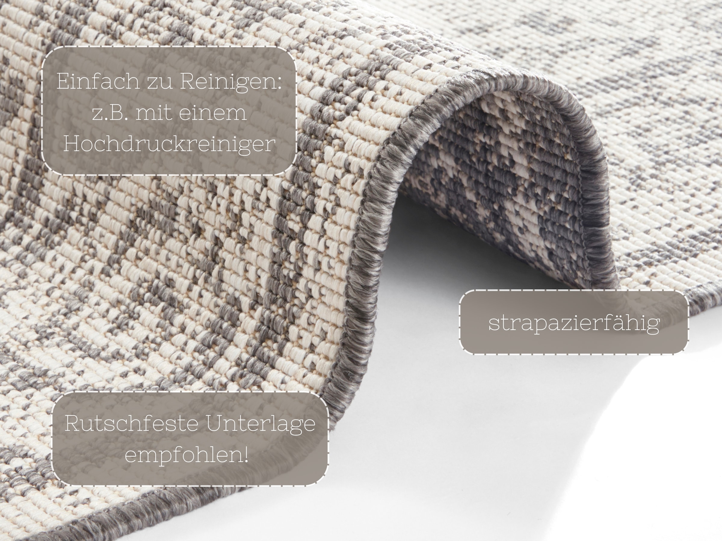 HANSE Home Teppich »CEBU Wendeteppich«, rechteckig, 5 mm Höhe, In-& Outdoor, Wetterfest, Balkon, Wohnzimmer, Wasserfest, Orientalisch