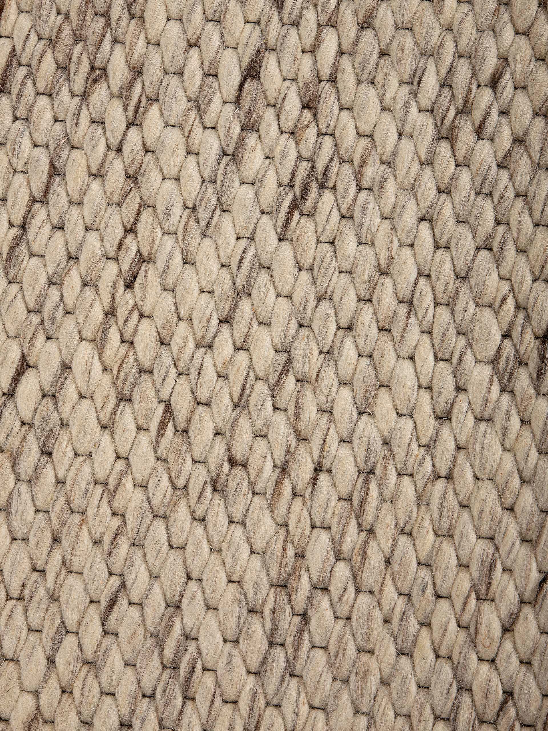 carpetfine Wollteppich »Sina«, rund, 14 mm Höhe, grobe Struktur, Zeitloses Design, reine Wolle, Wohnzimmer