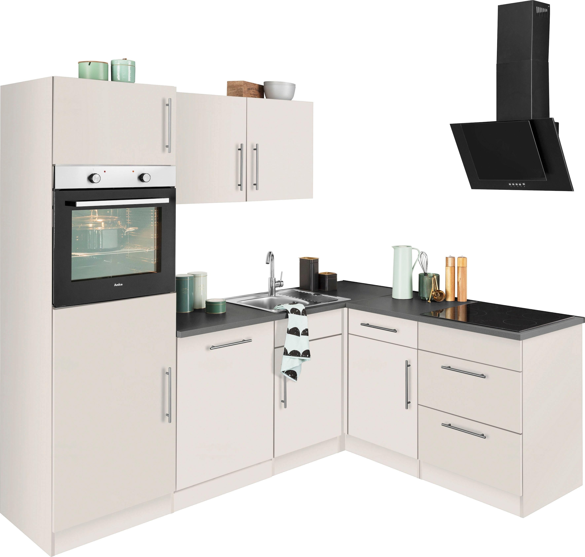 wiho Küchen Winkelküche »Cali«, ohne E-Geräte, Stellbreite 230 x 170 cm
